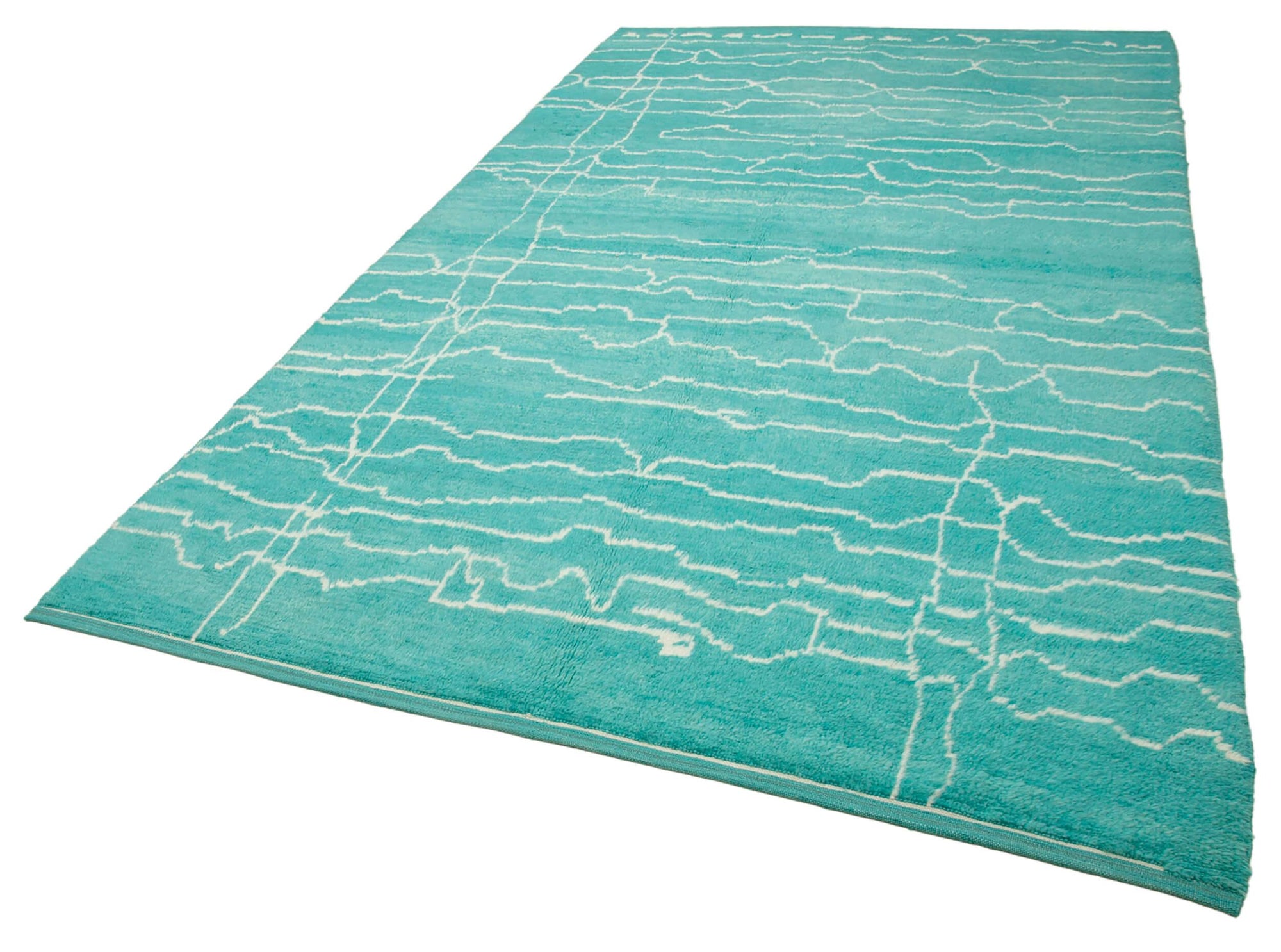 7 x 11 Turquoise Moroccan Rug - 3144