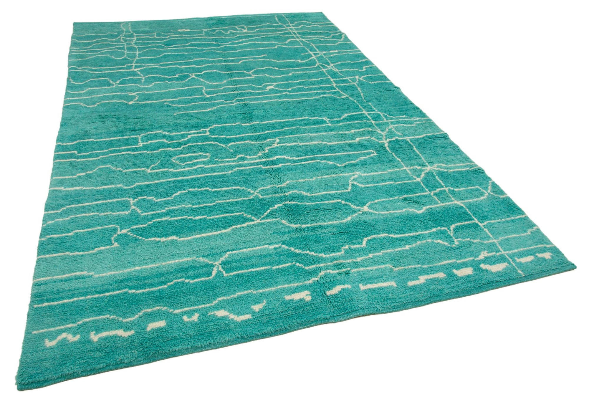 7 x 10 Turquoise Moroccan Rug - 3146