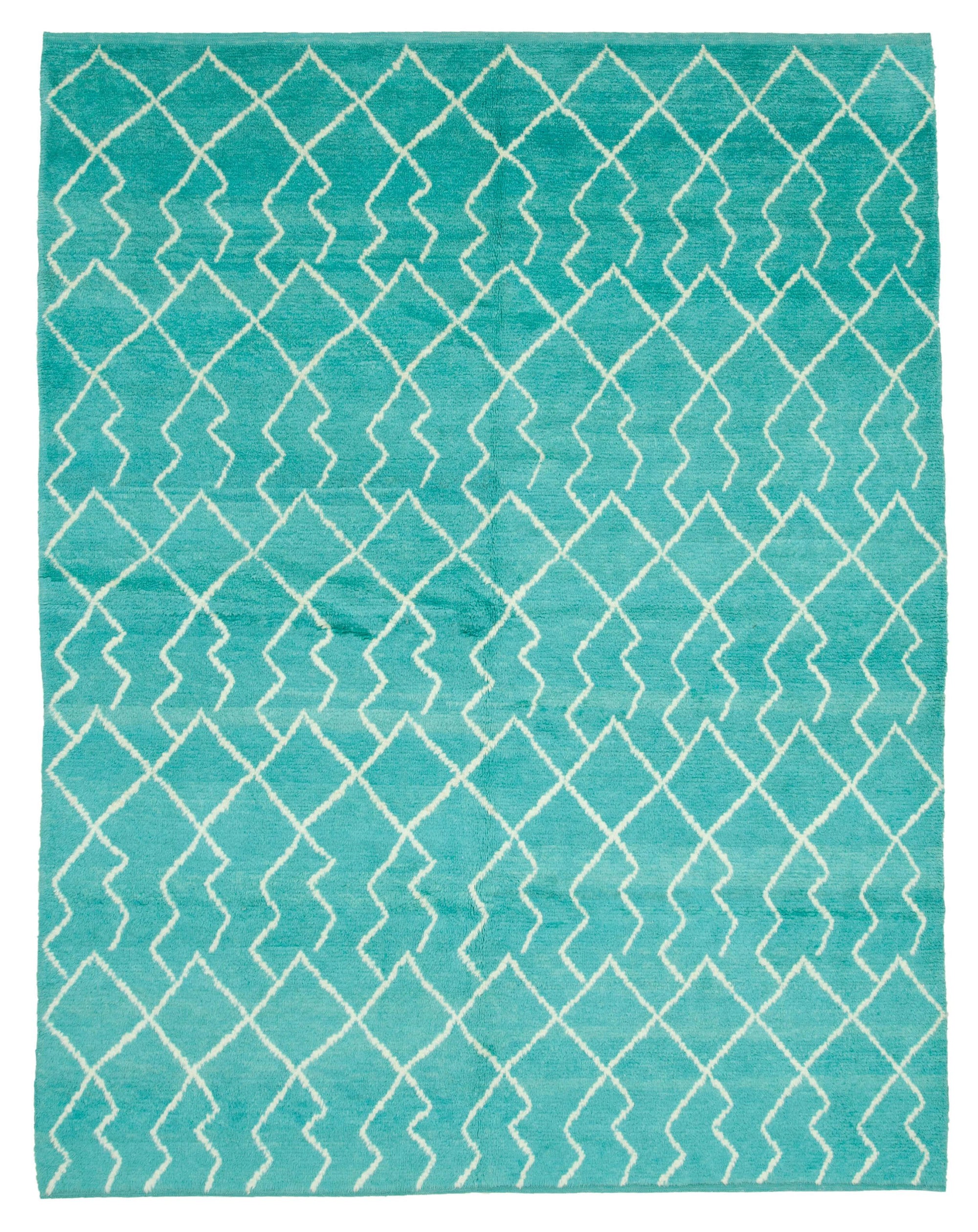 7 x 9 Turquoise Moroccan Rug - 3148