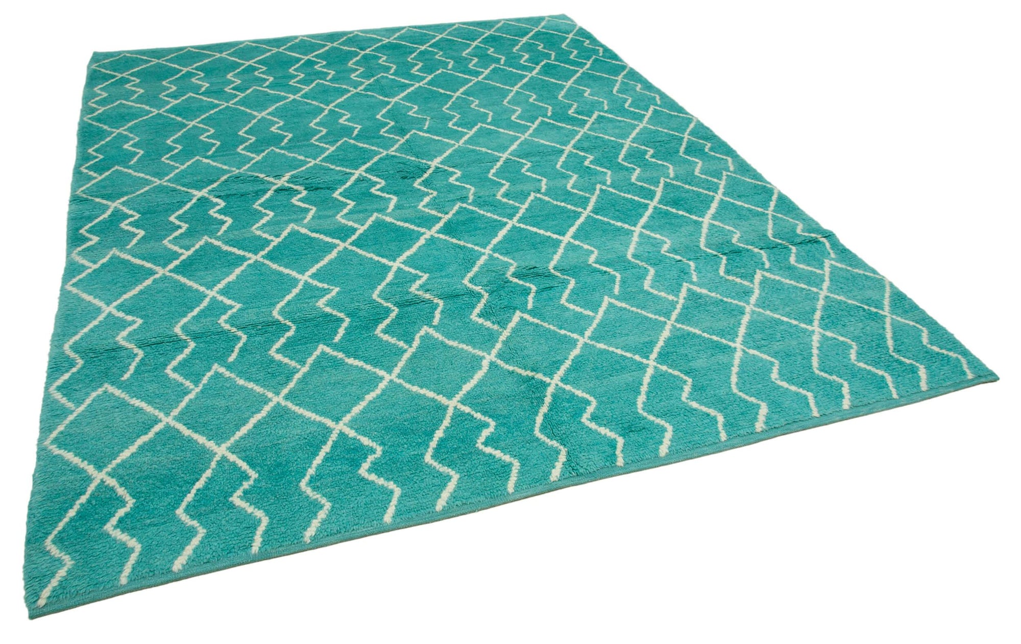 7 x 9 Turquoise Moroccan Rug - 3148