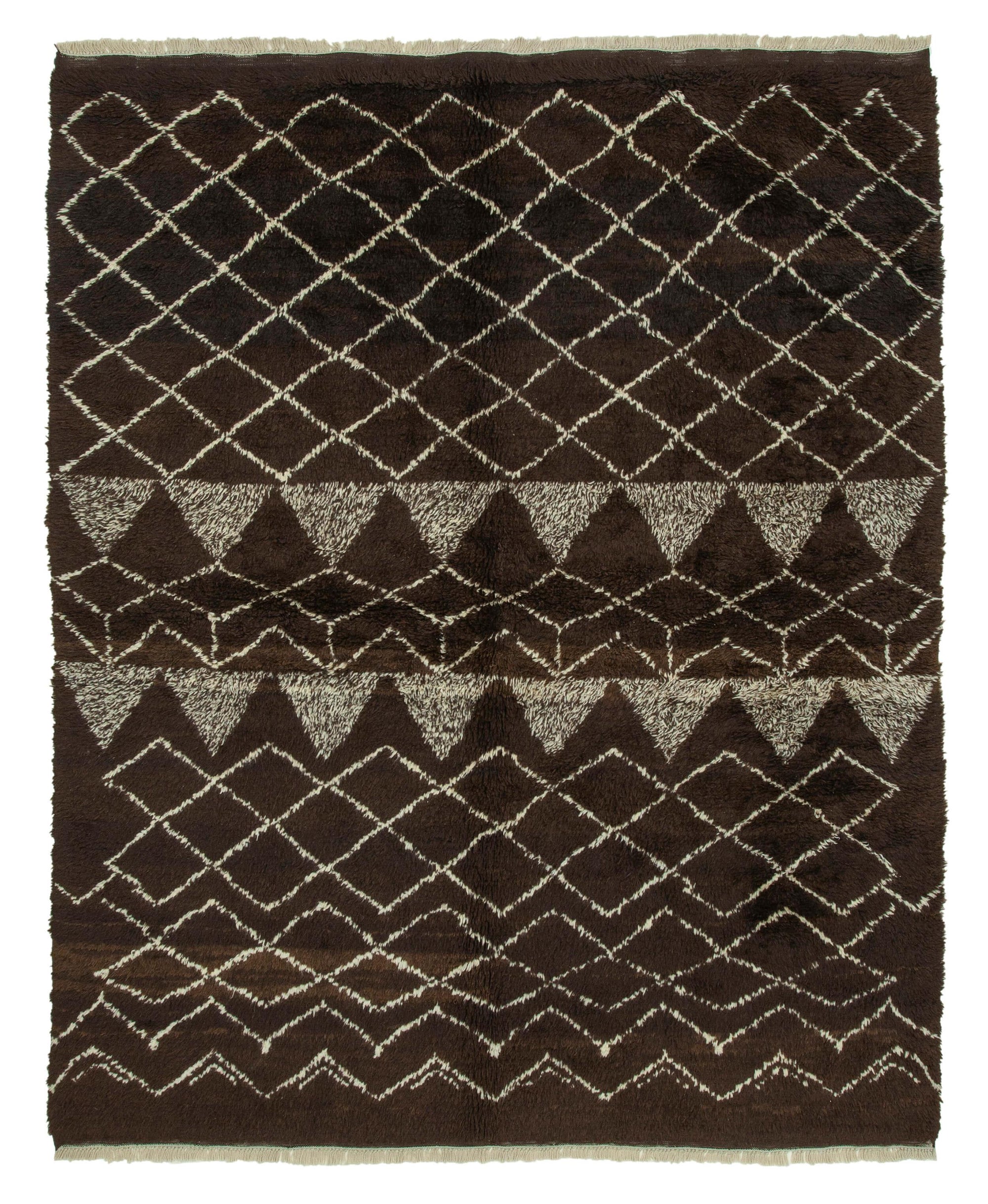 7 x 9 Brown Moroccan Rug - 3156