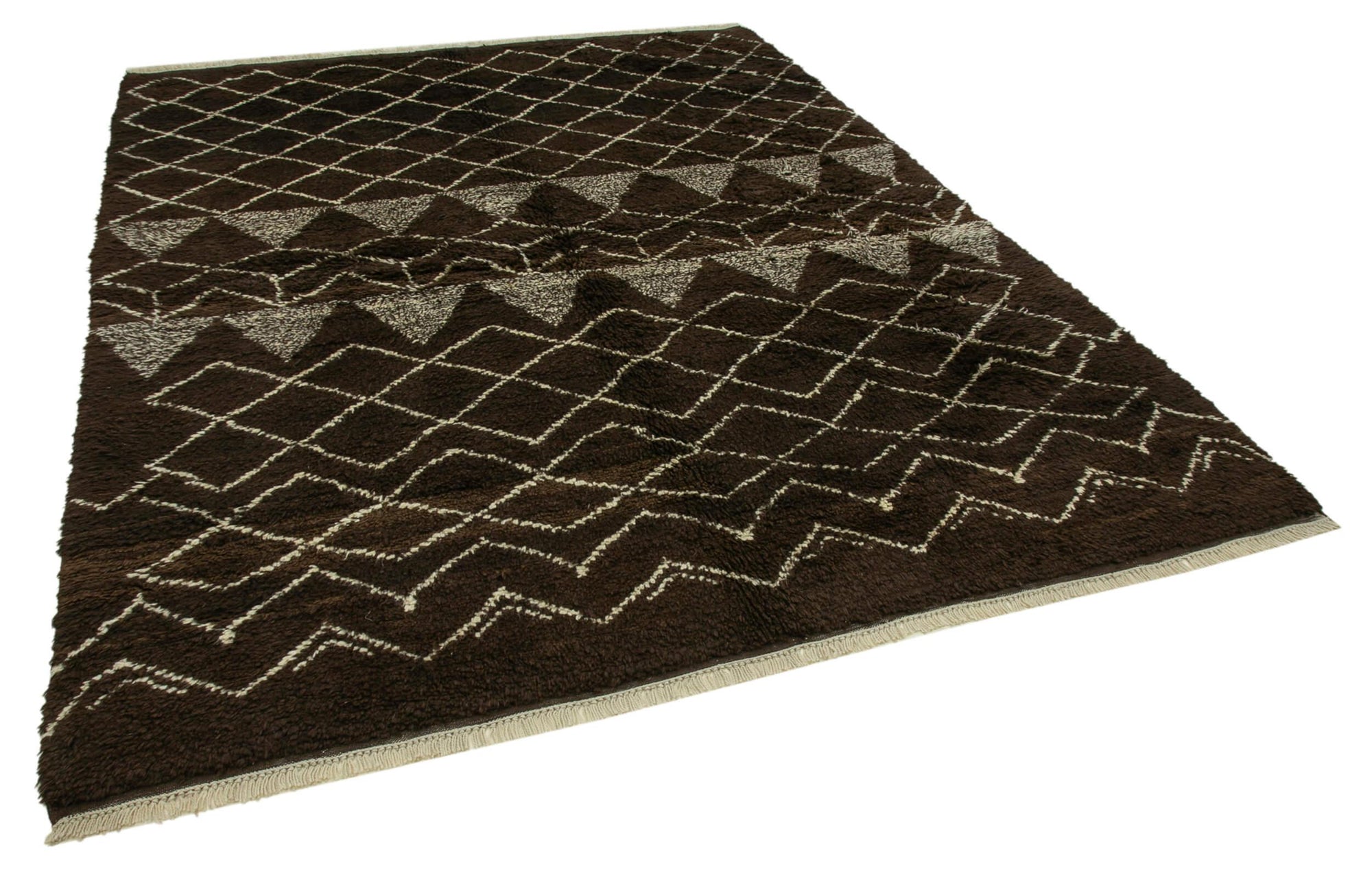 7 x 9 Brown Moroccan Rug - 3156