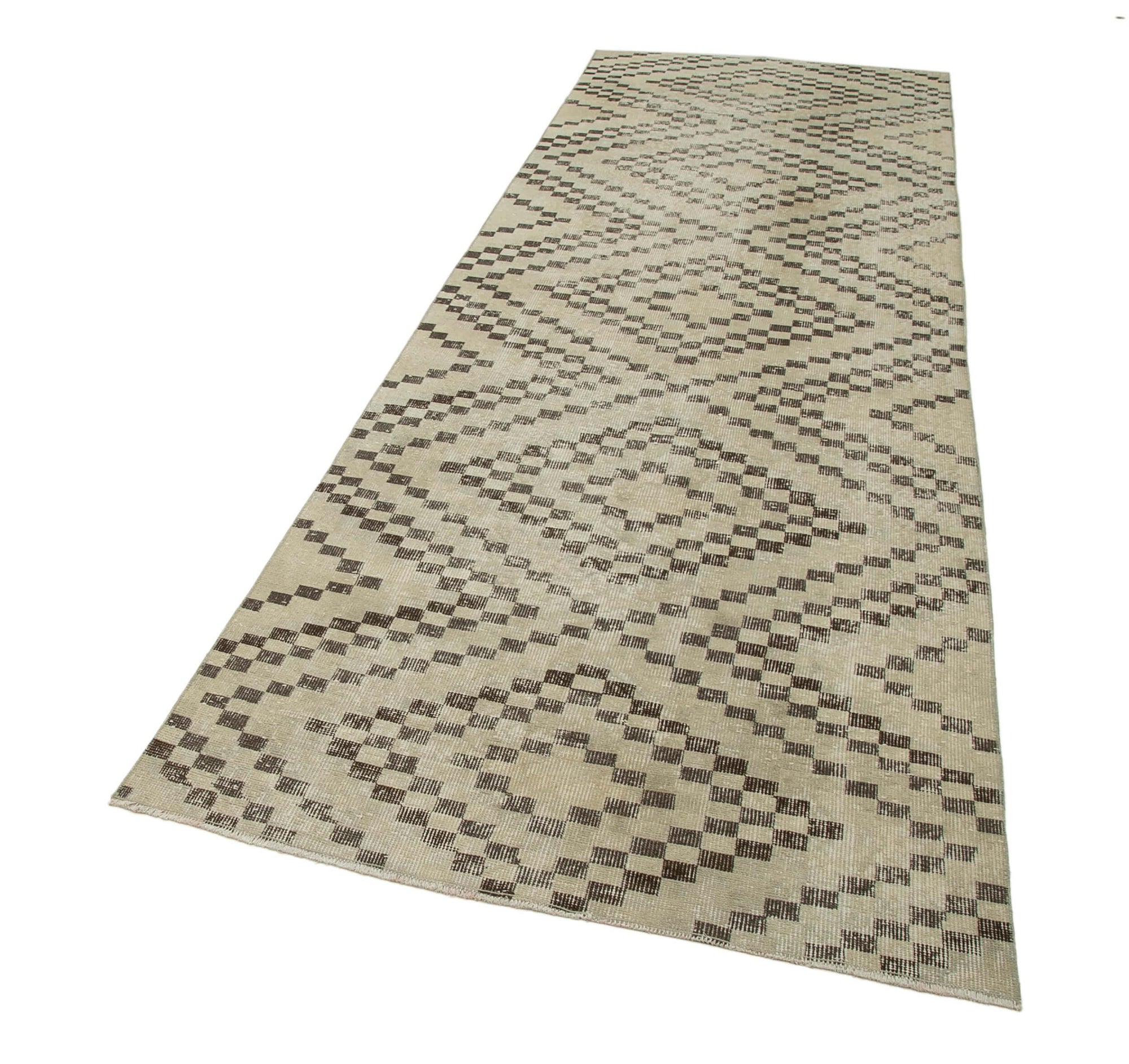 4 x 11 Beige Bohemian Runner Rug - 3190