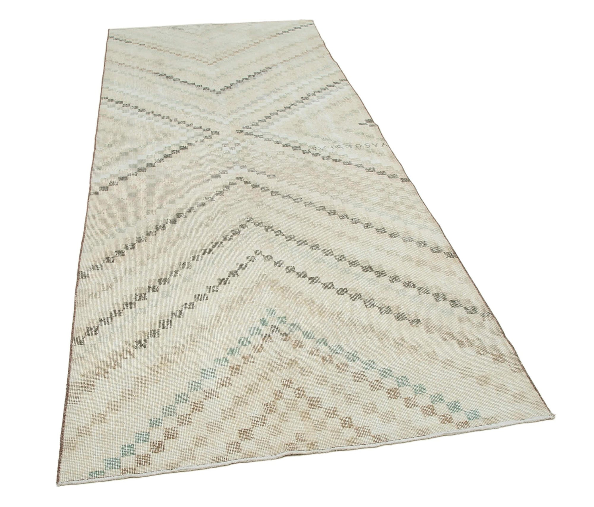 4 x 10 Beige Bohemian Runner Rug - 3191