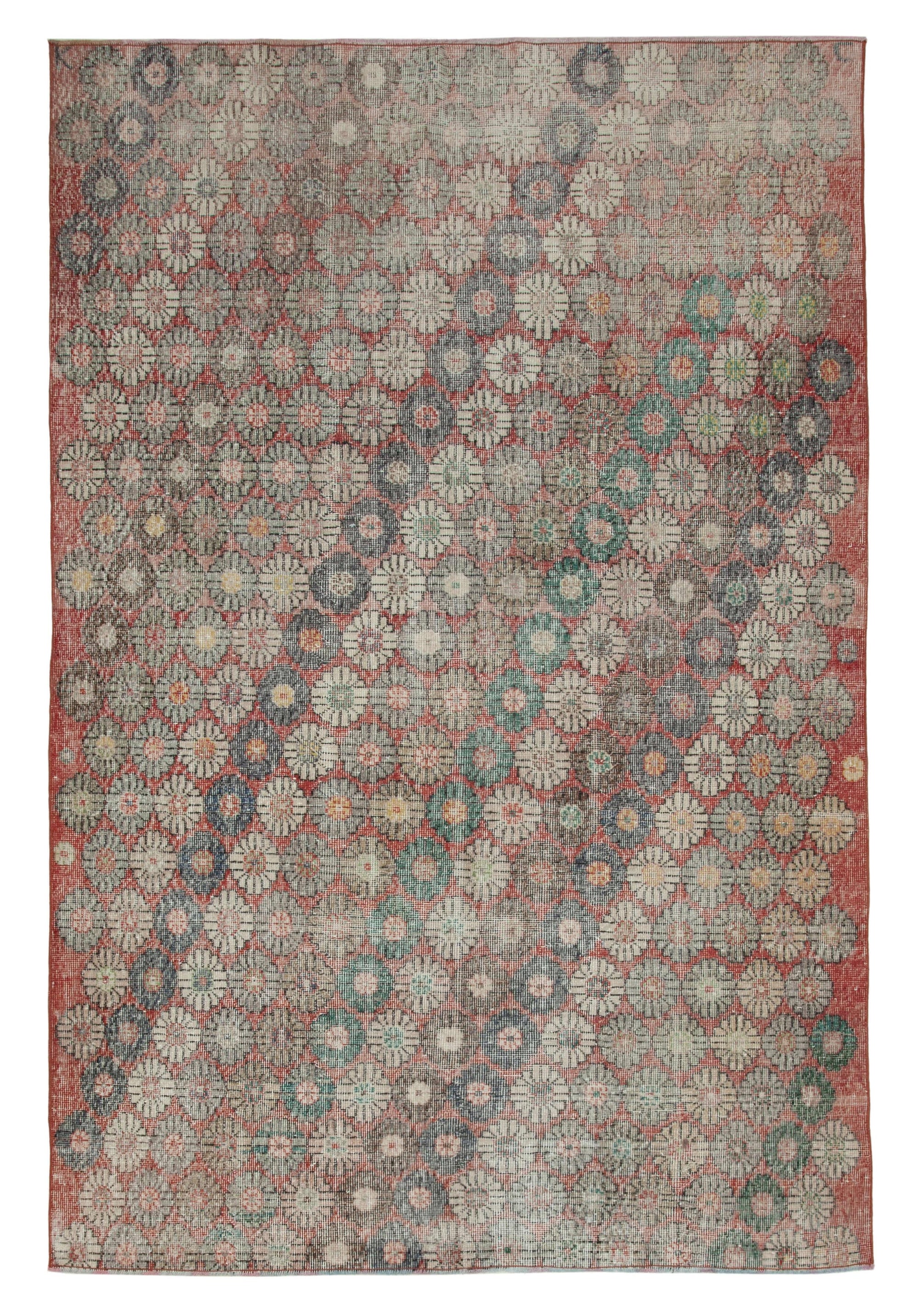 6 x 9 Red Bohemian Rug  - 3208