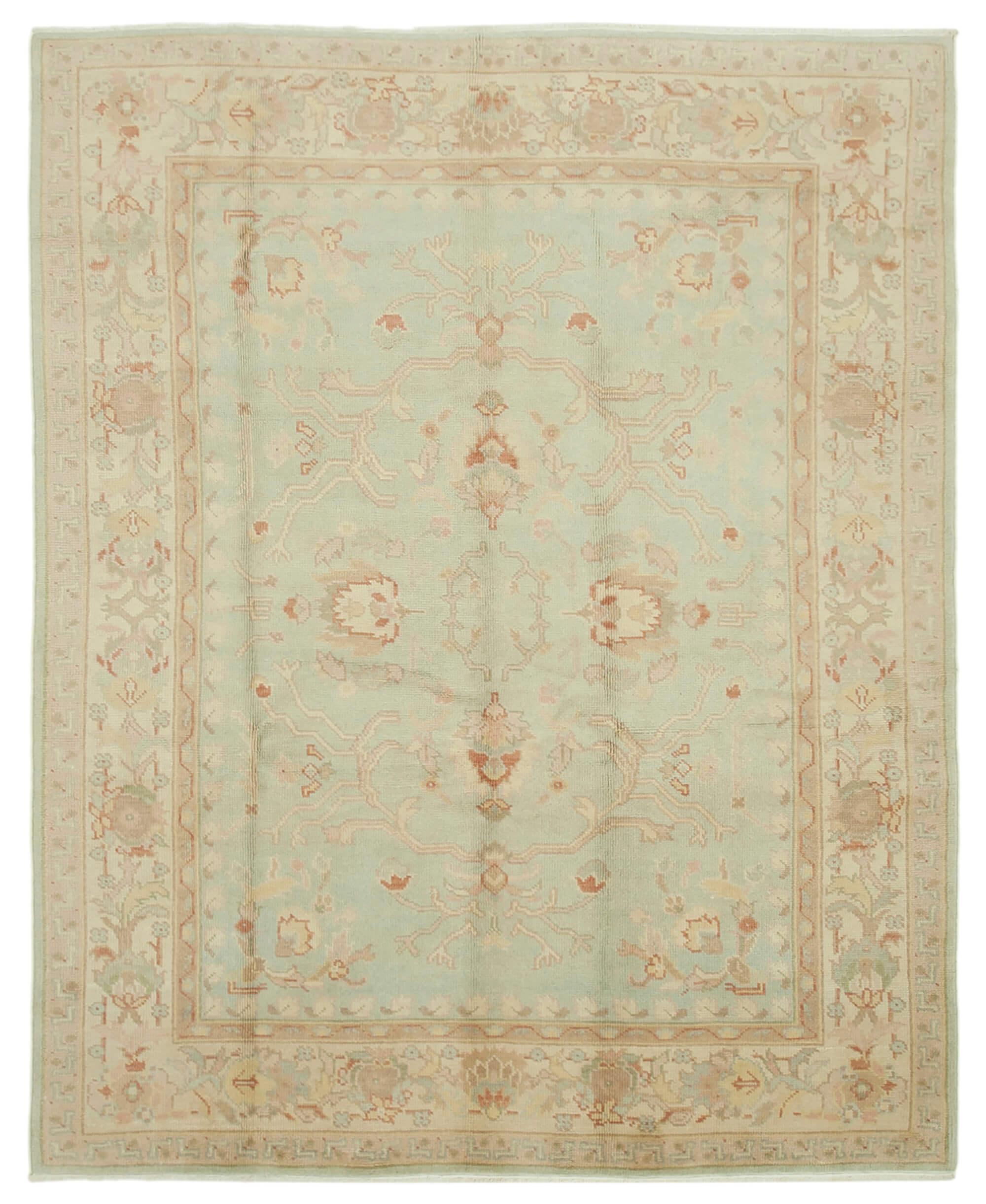 8 x 10 Green Oushak Rug - 3301