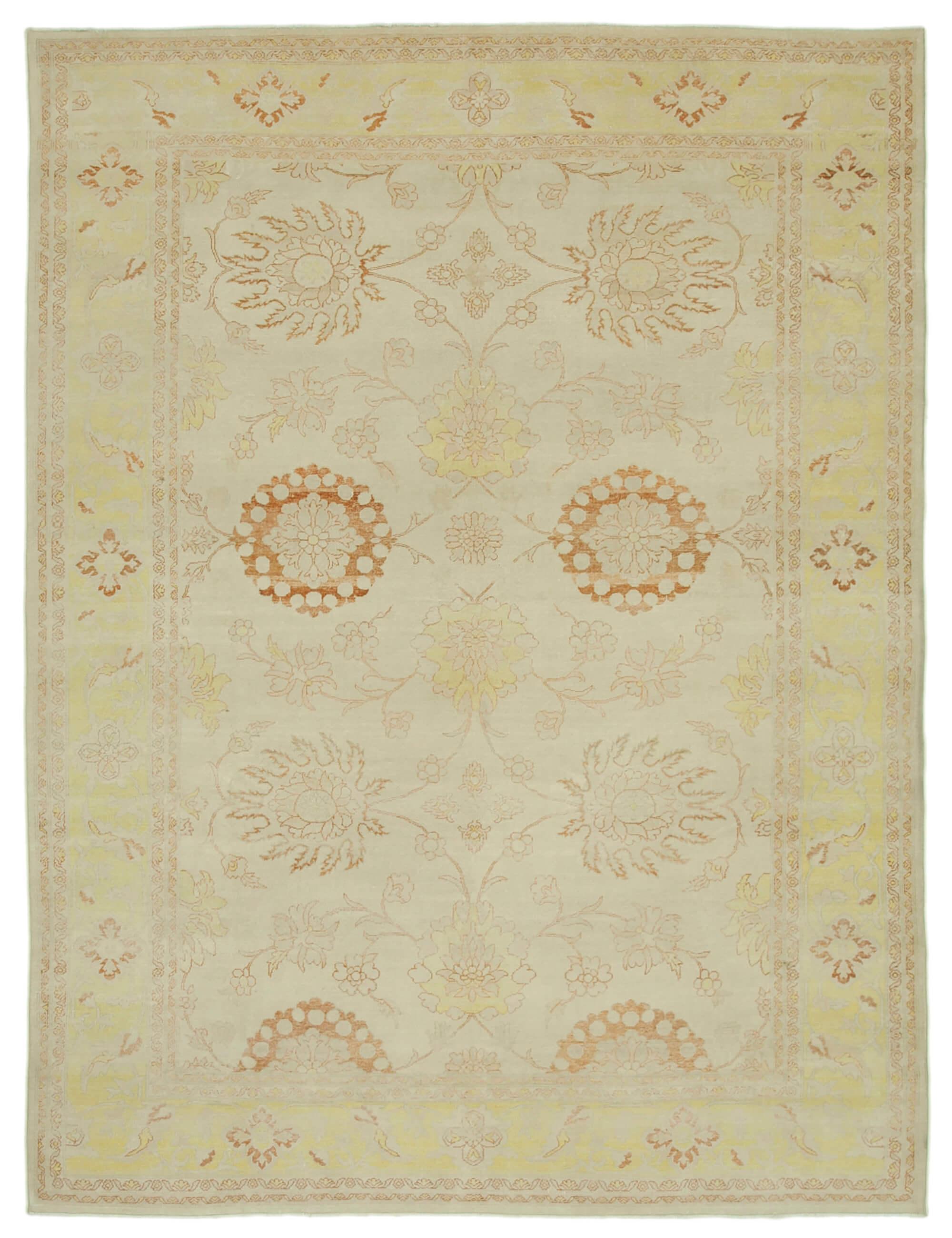 9 x 12 Beige Oushak Rug - 3307