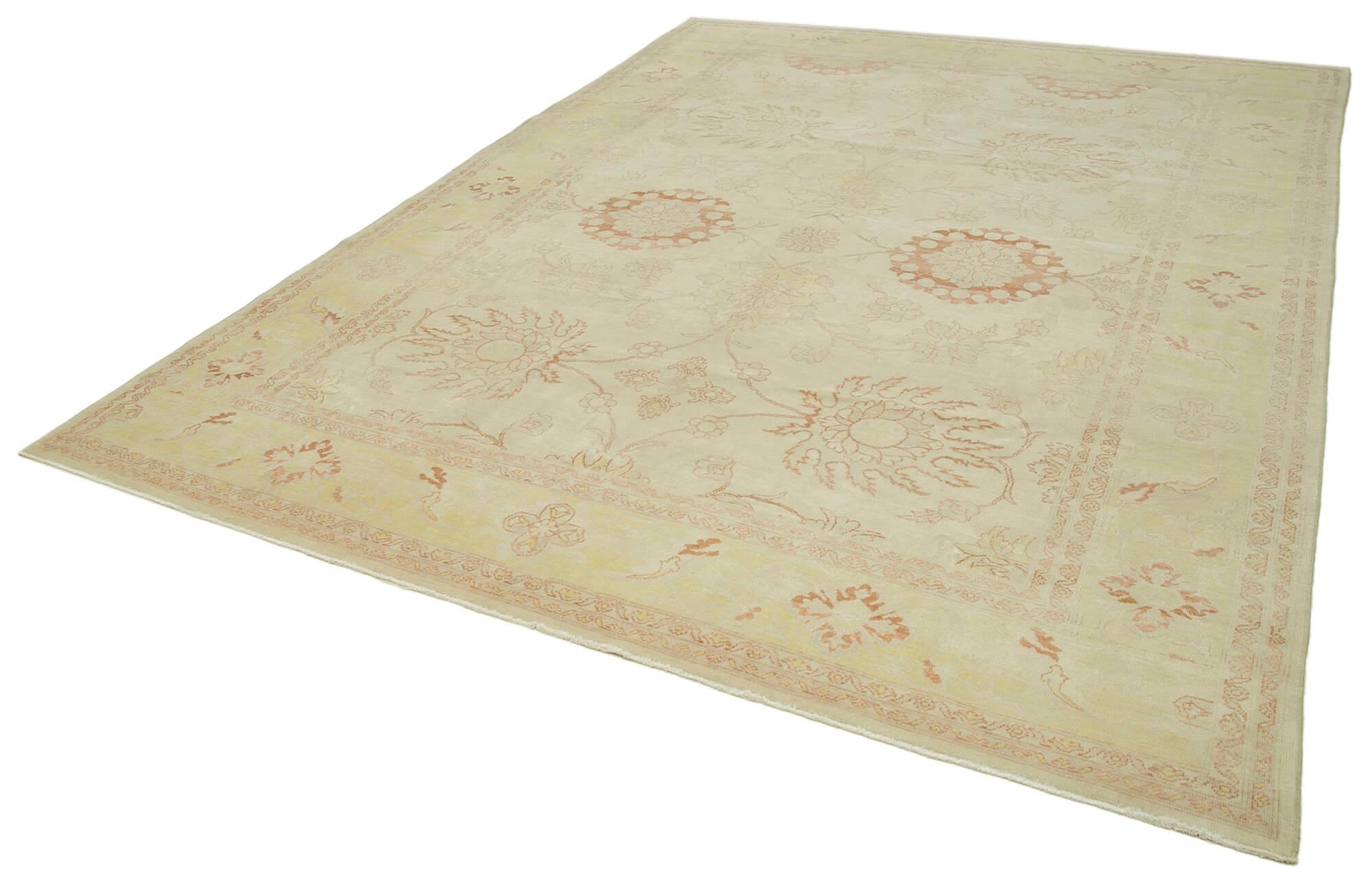 9 x 12 Beige Oushak Rug - 3307