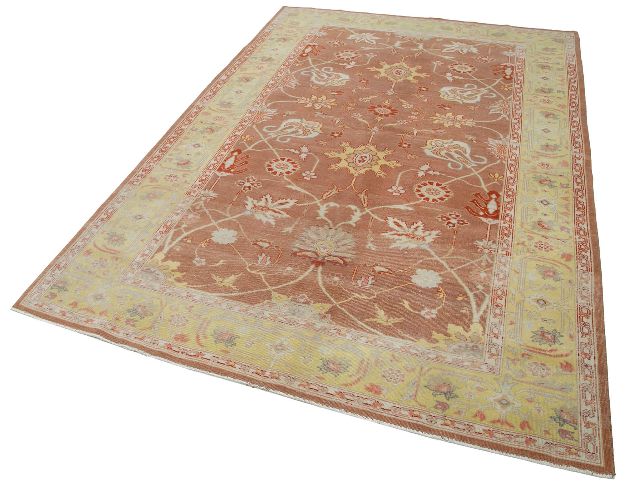 6 x 9 Red Oushak Rug - 3308