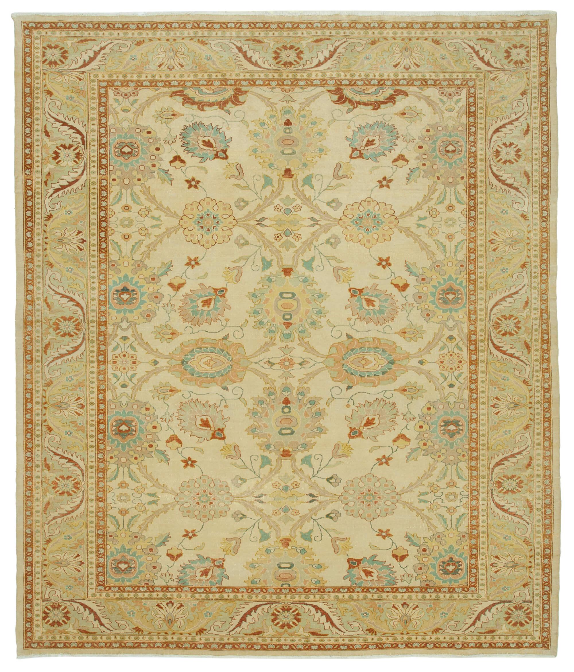 10 x 12 Beige Oushak Rug - 3311