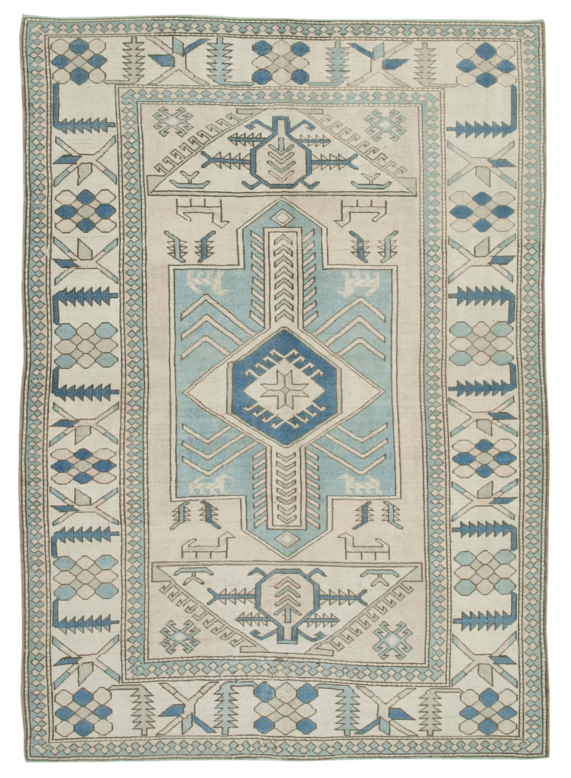 7 x 10 Blue Oushak Rug - 3315