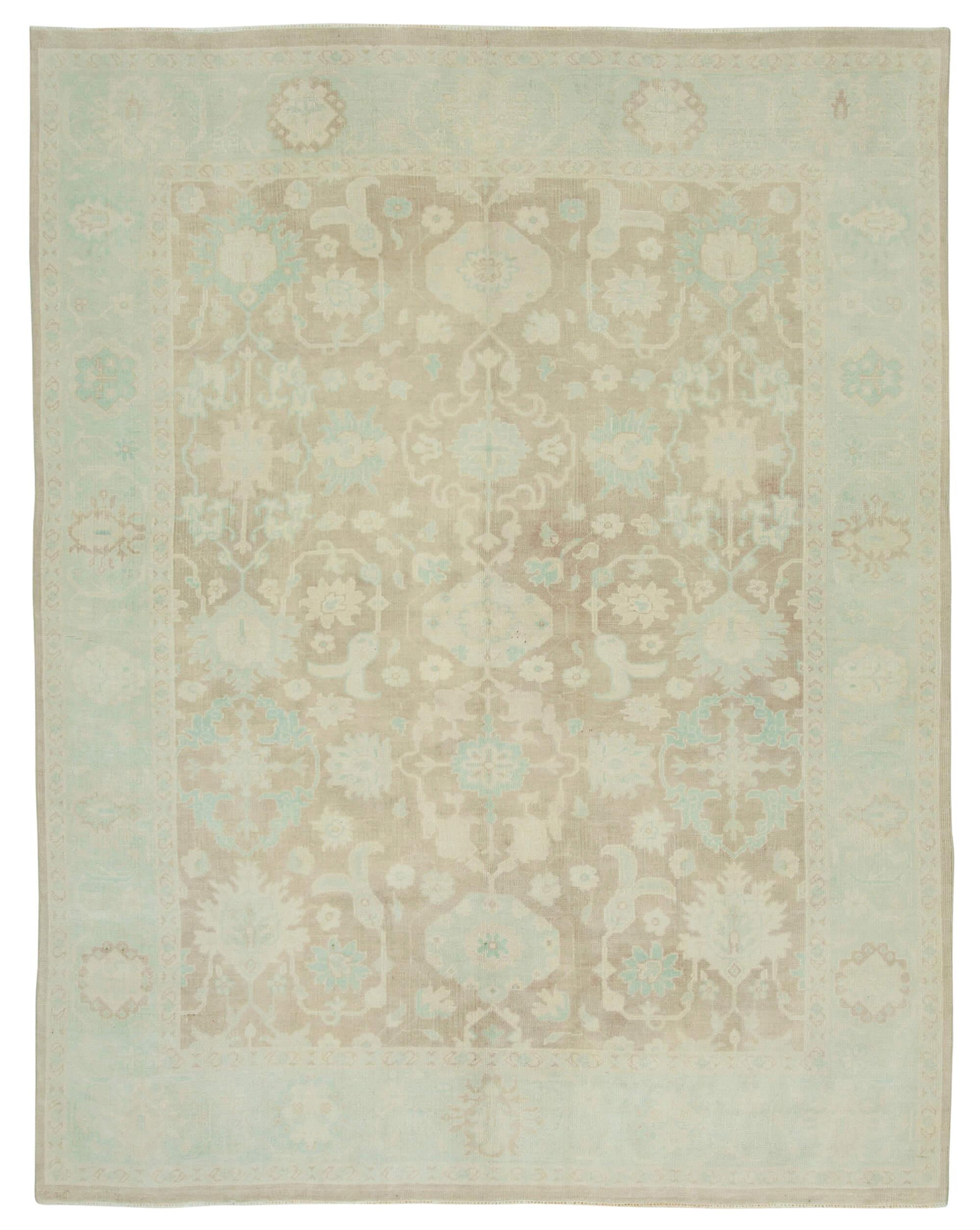 8 x 12 Beige Oushak Rug - 3321