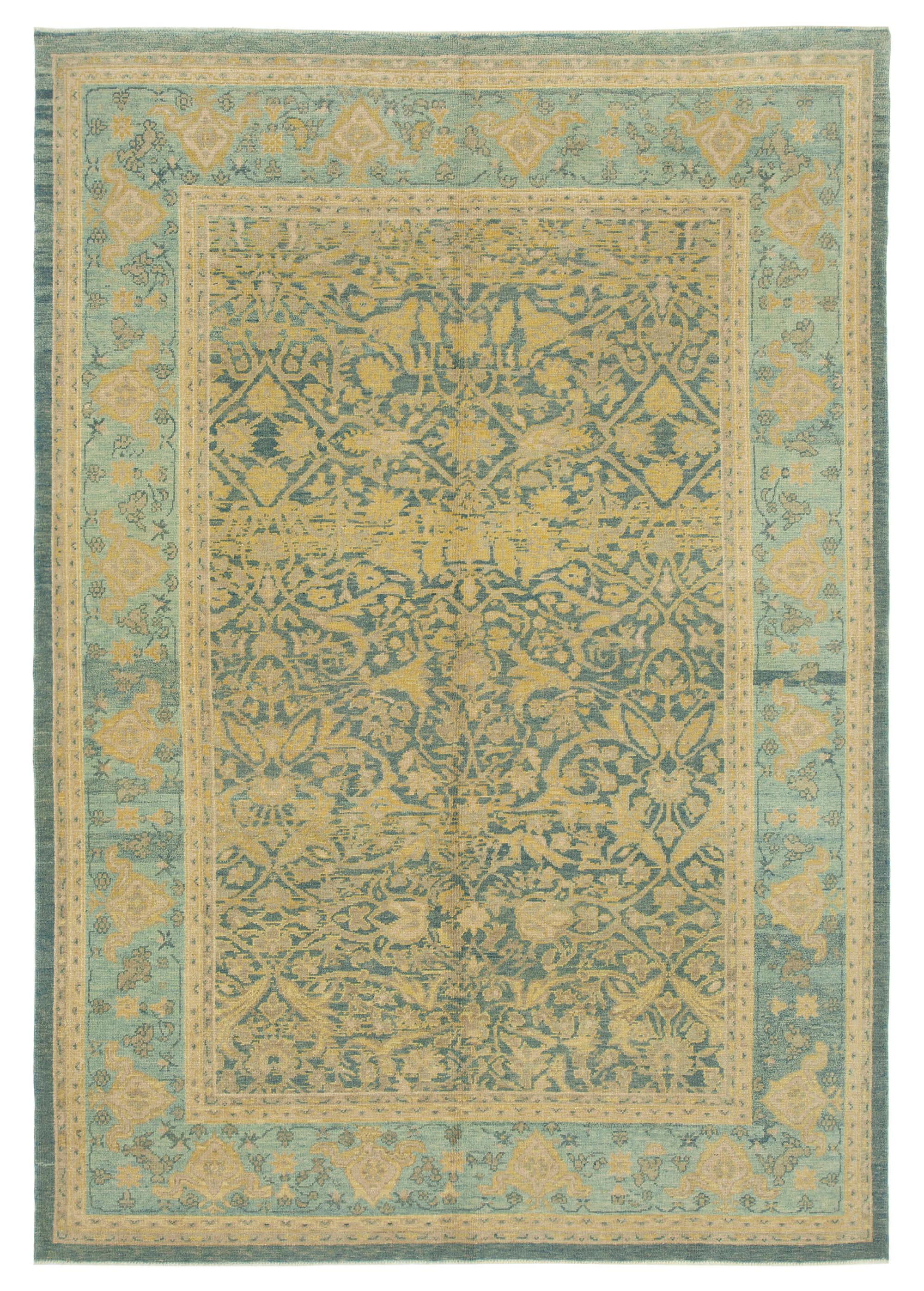 6 x 10 Blue Oushak Rug - 3323