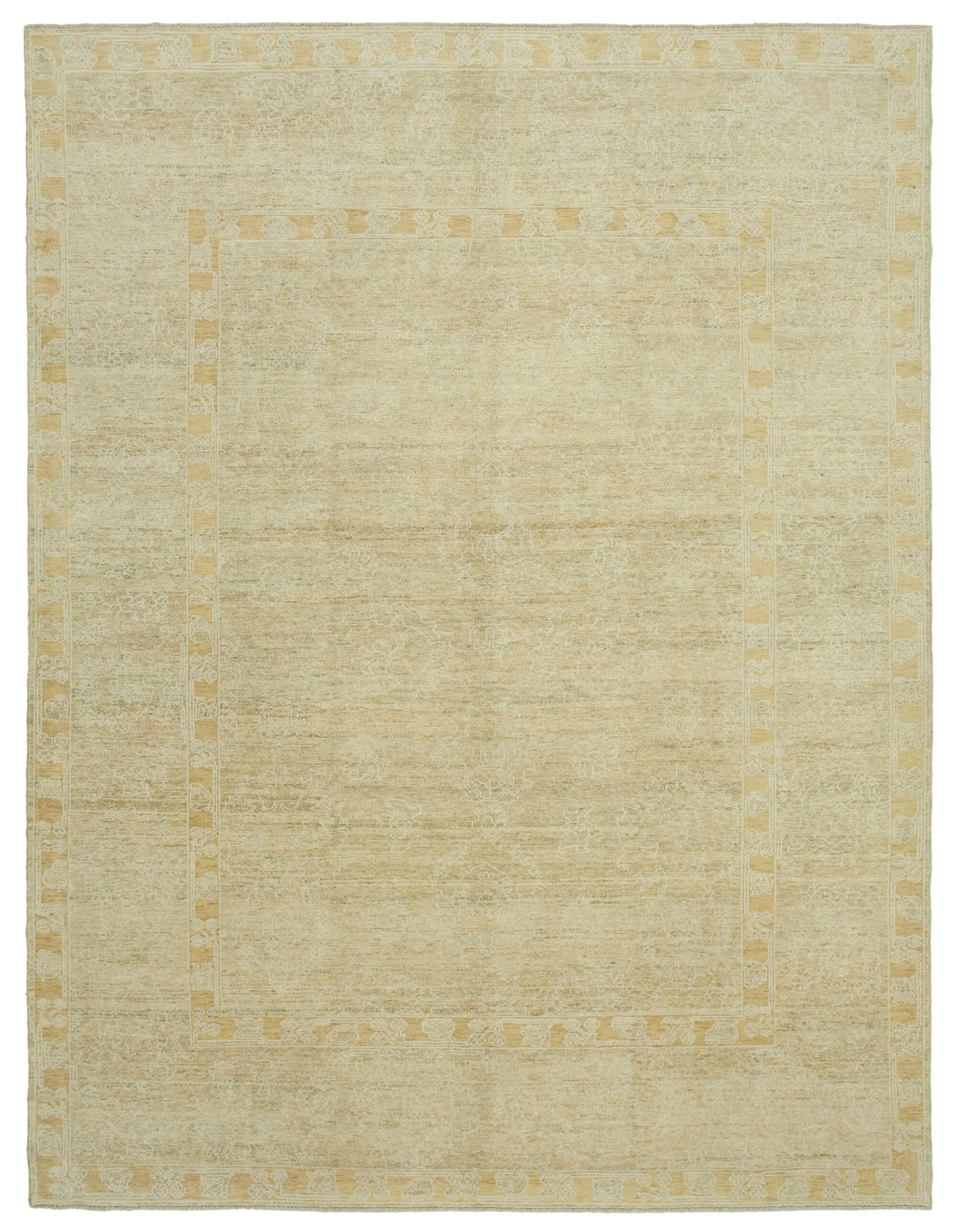 9 x 12 Beige Oushak Rug - 3324