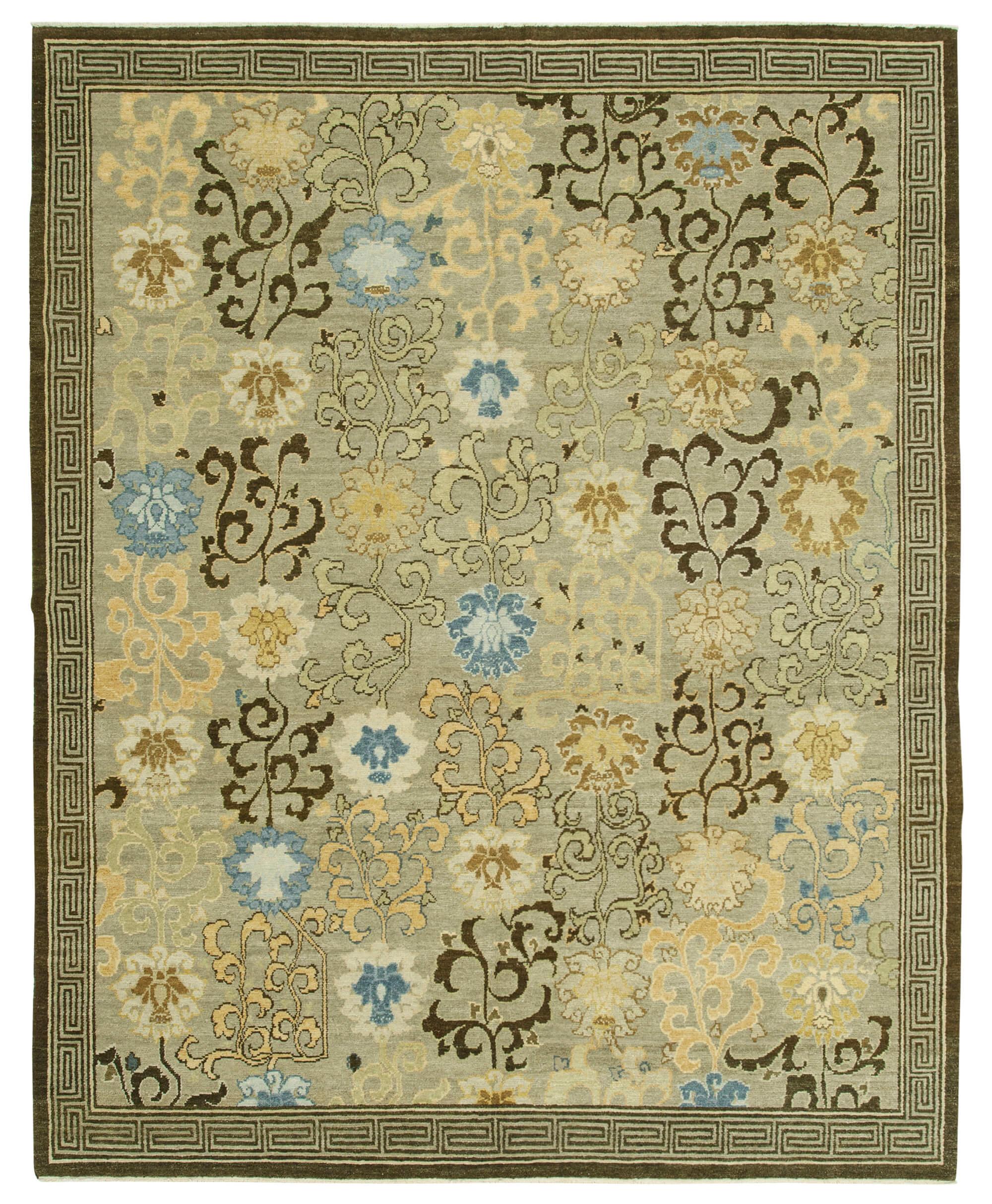 8 x 10 Green Oushak Rug - 3328