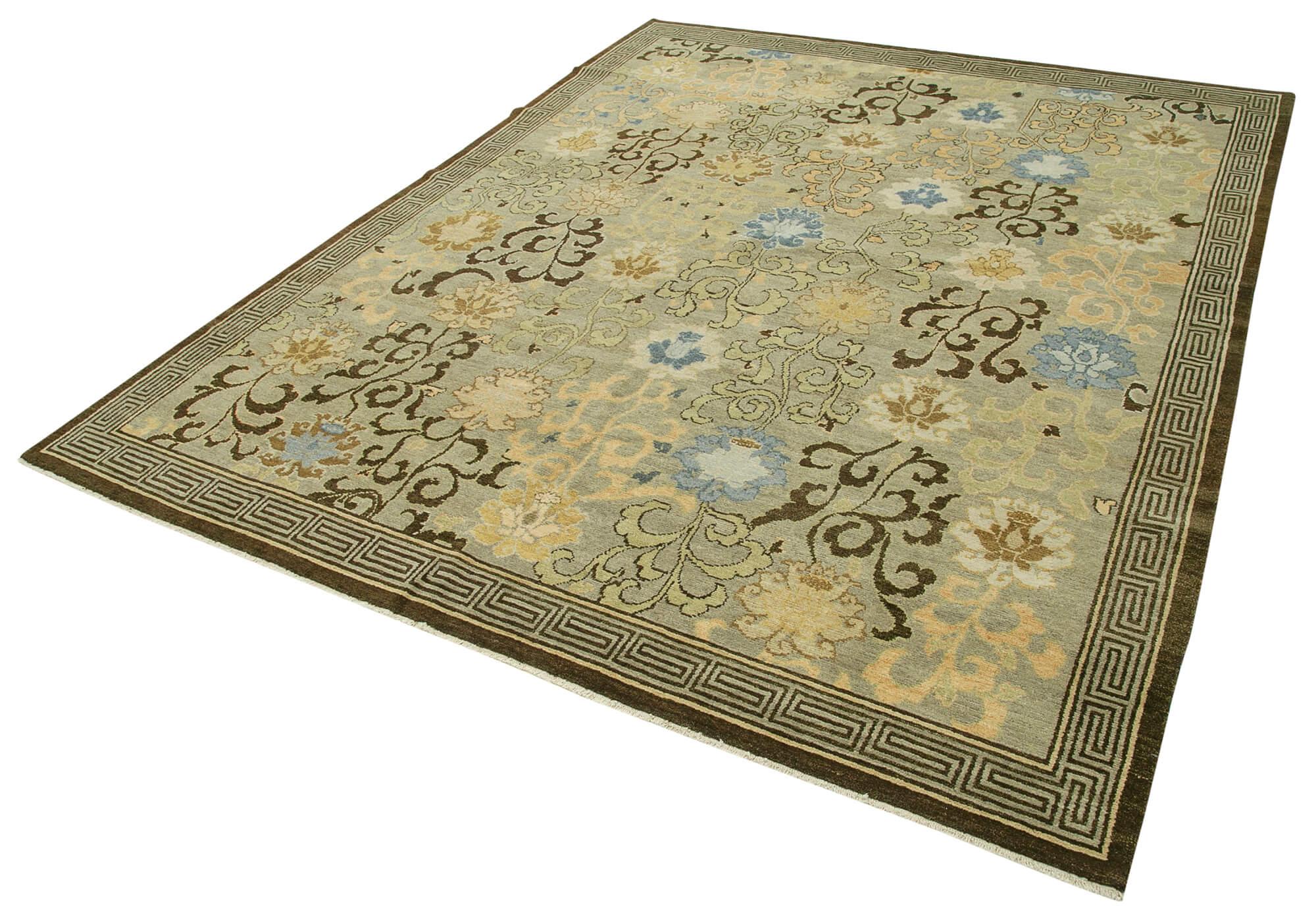 8 x 10 Green Oushak Rug - 3328