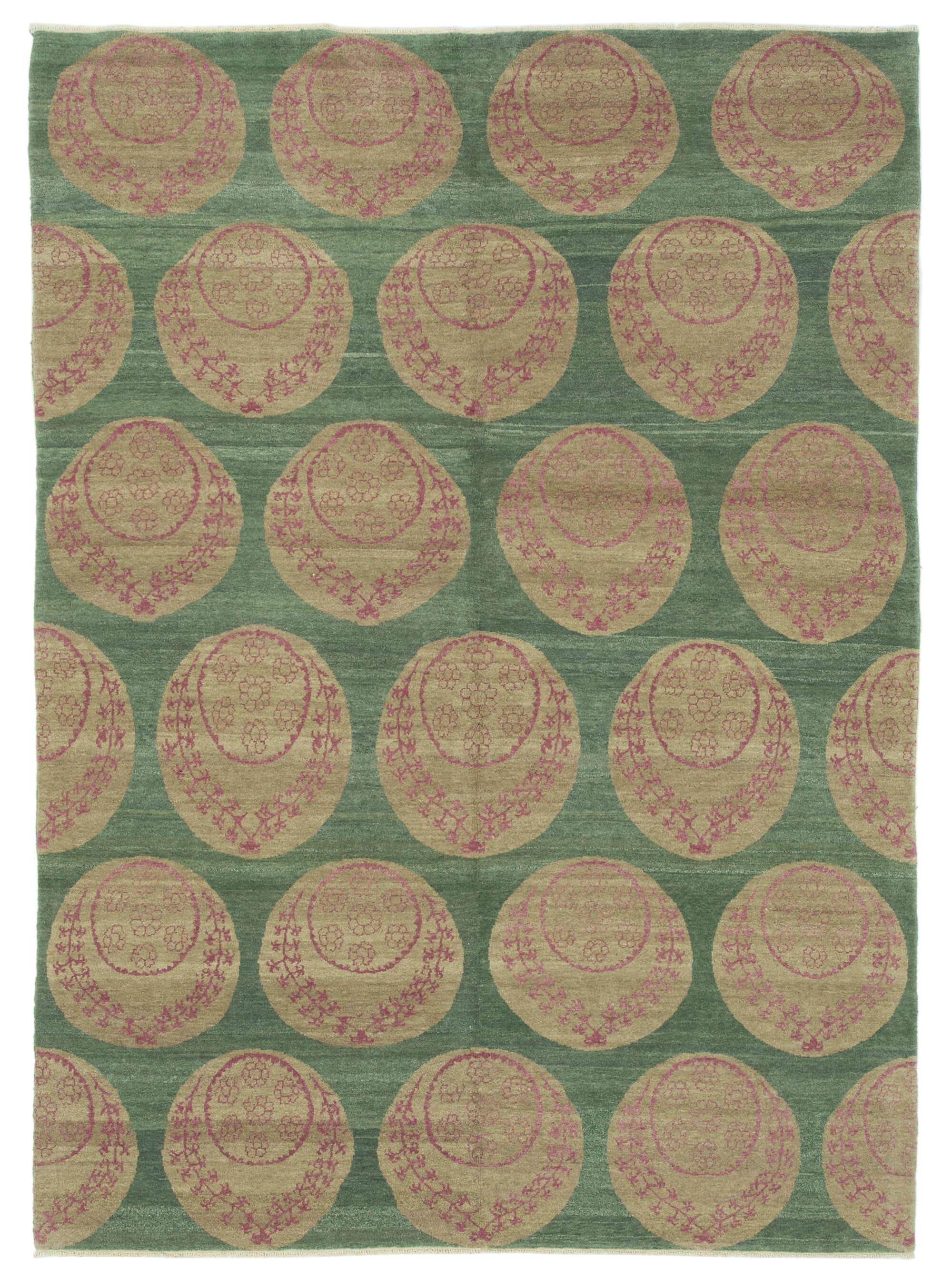 6 x 8 Green Oushak Rug - 3352