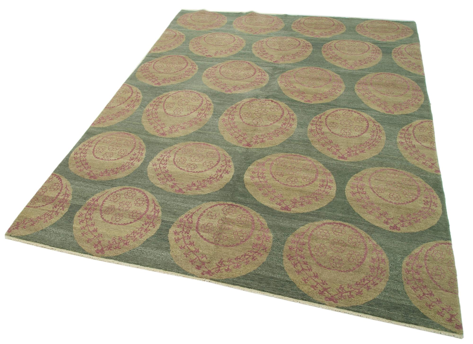 6 x 8 Green Oushak Rug - 3352