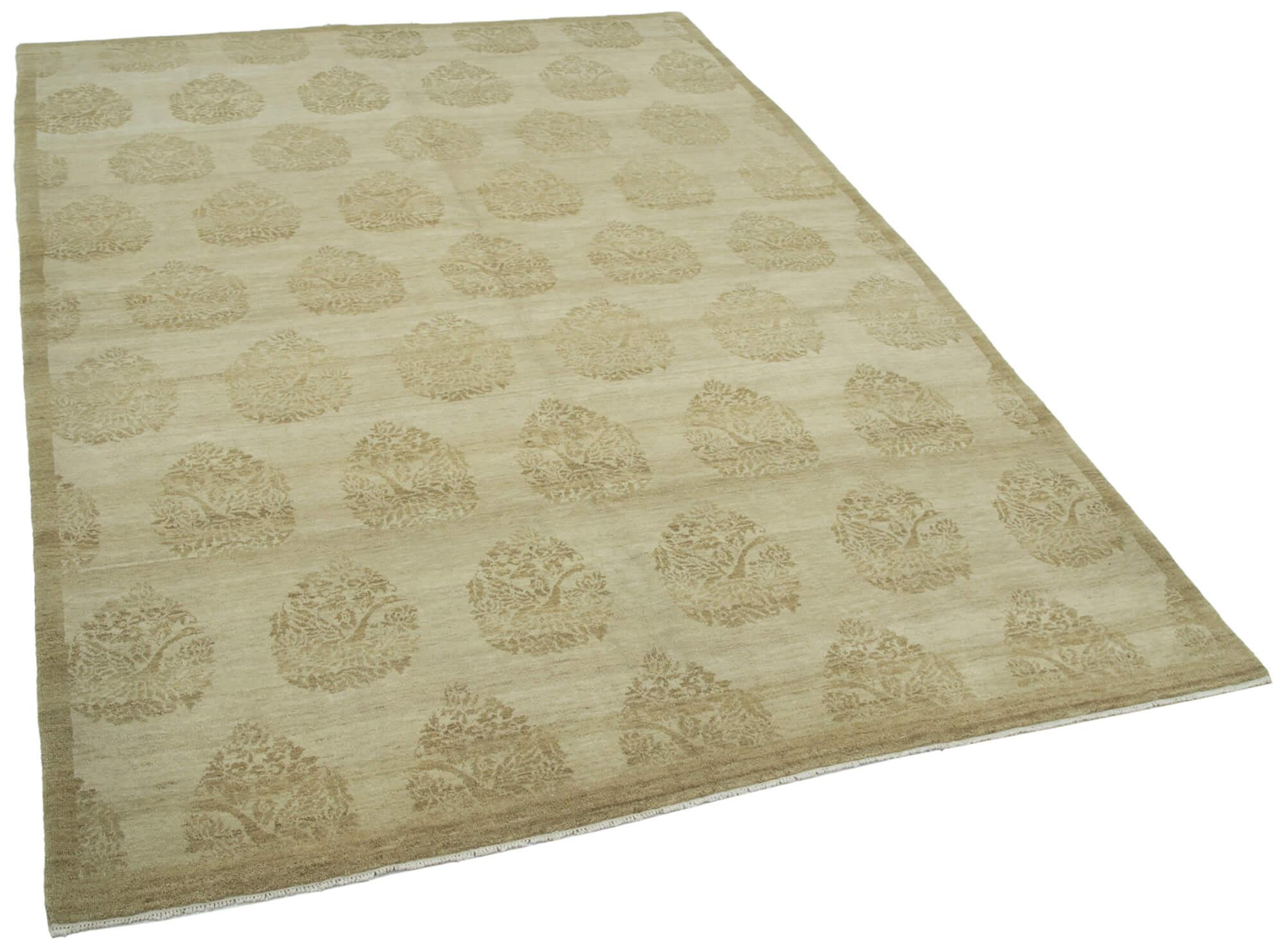 6 x 9 Beige Oushak Rug - 3353