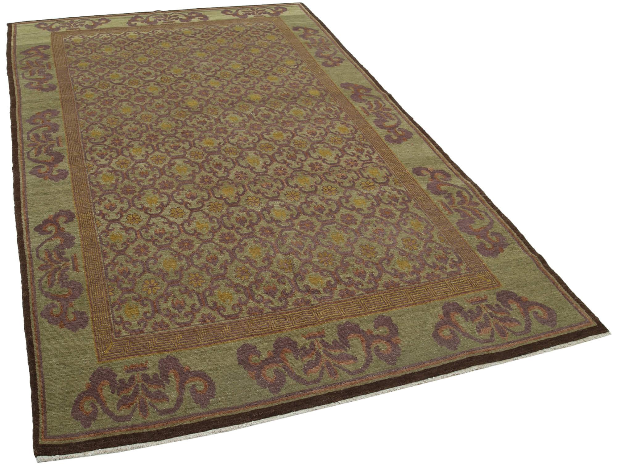 6 x 10 Green Oushak Rug - 3354