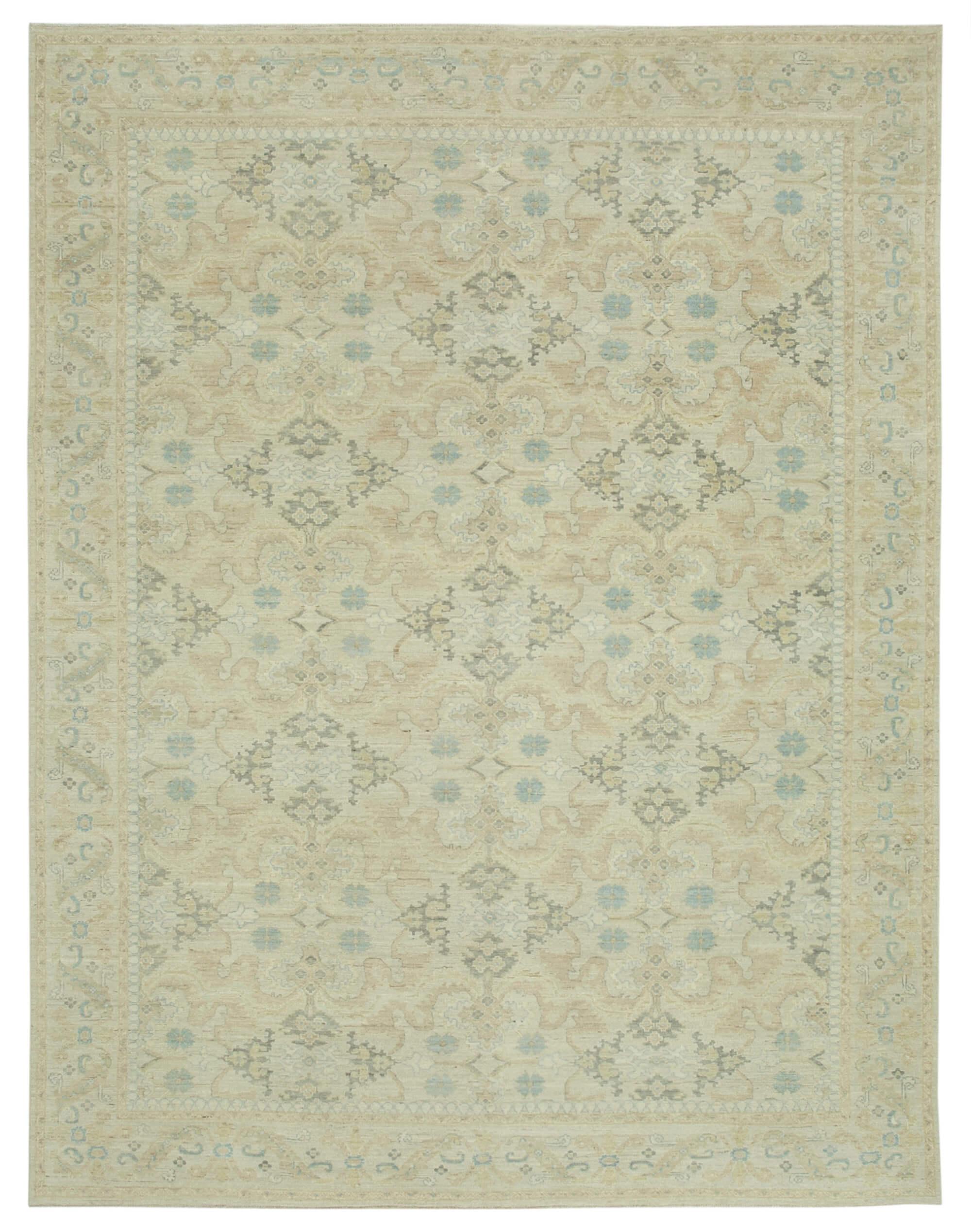 9 x 12 Beige Oushak Rug - 3359