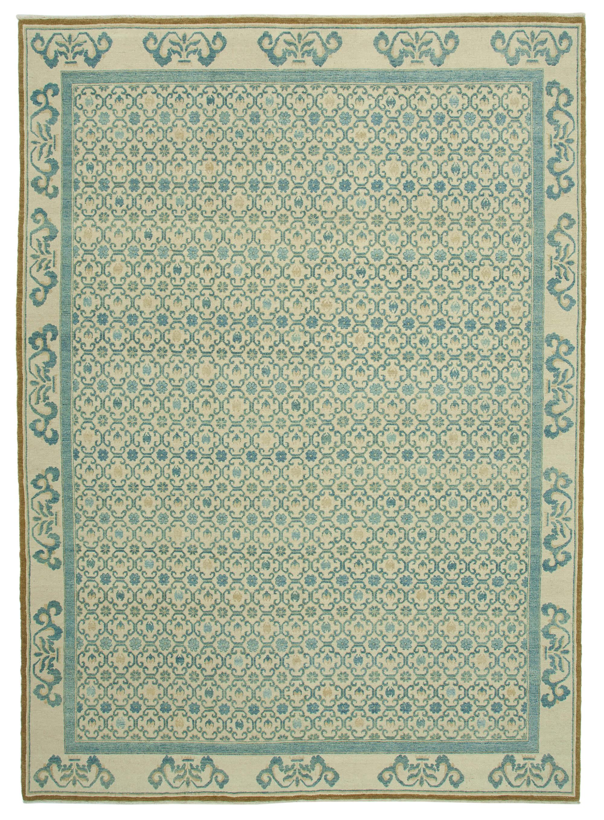 10 x 14 Blue Oushak Rug - 3365