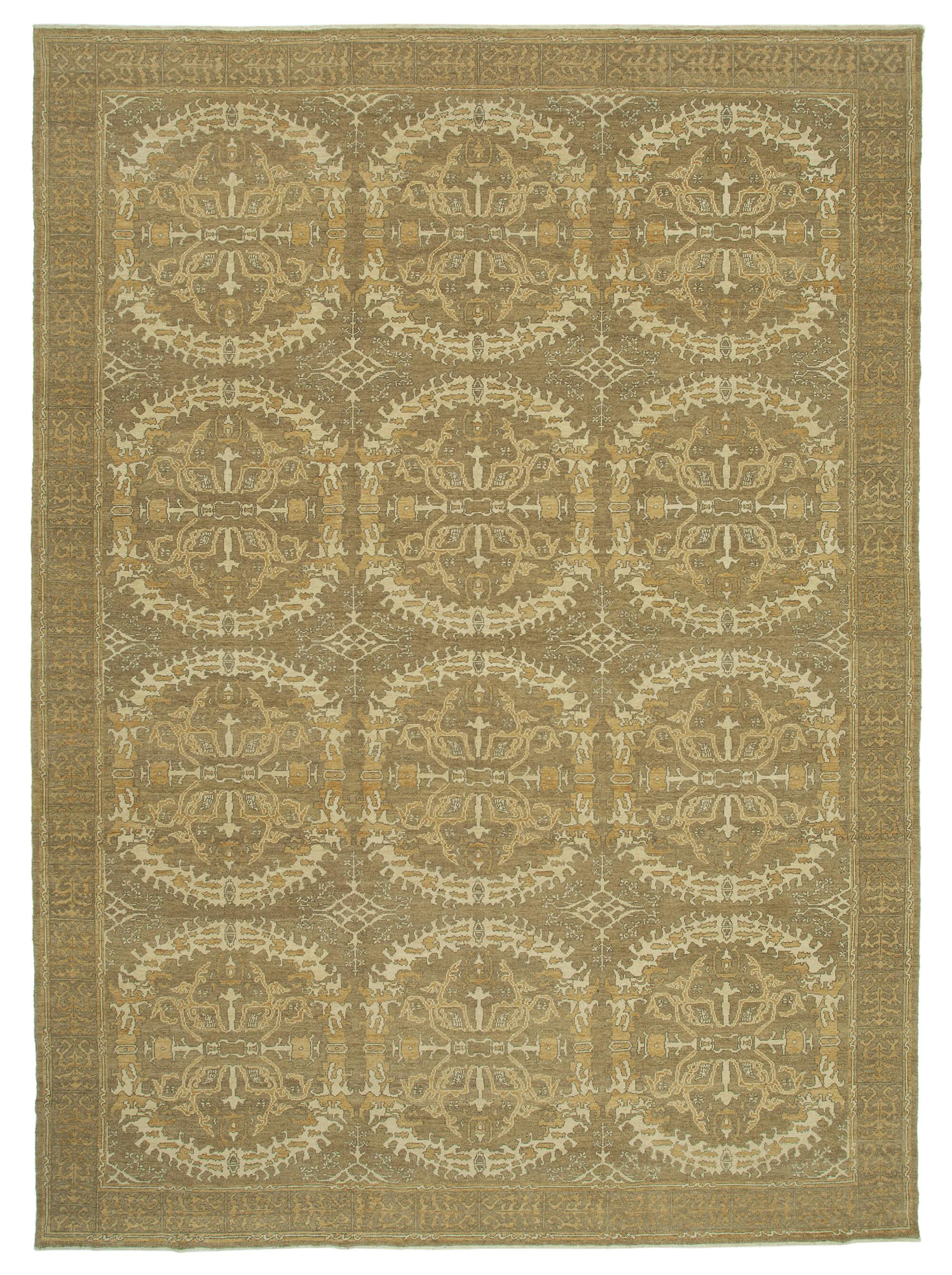 10 x 14 Brown Oushak Rug - 3366