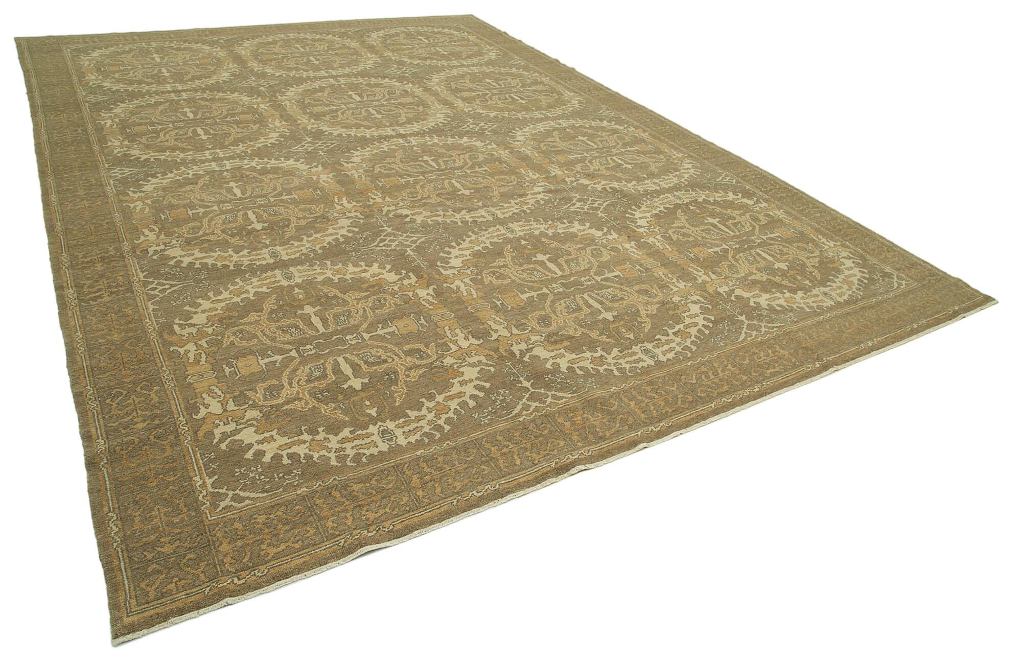 10 x 14 Brown Oushak Rug - 3366