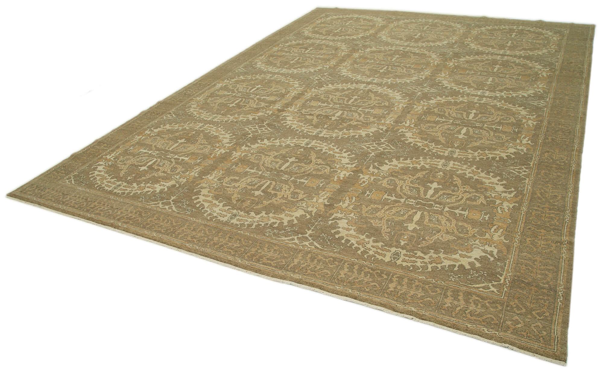 10 x 14 Brown Oushak Rug - 3366