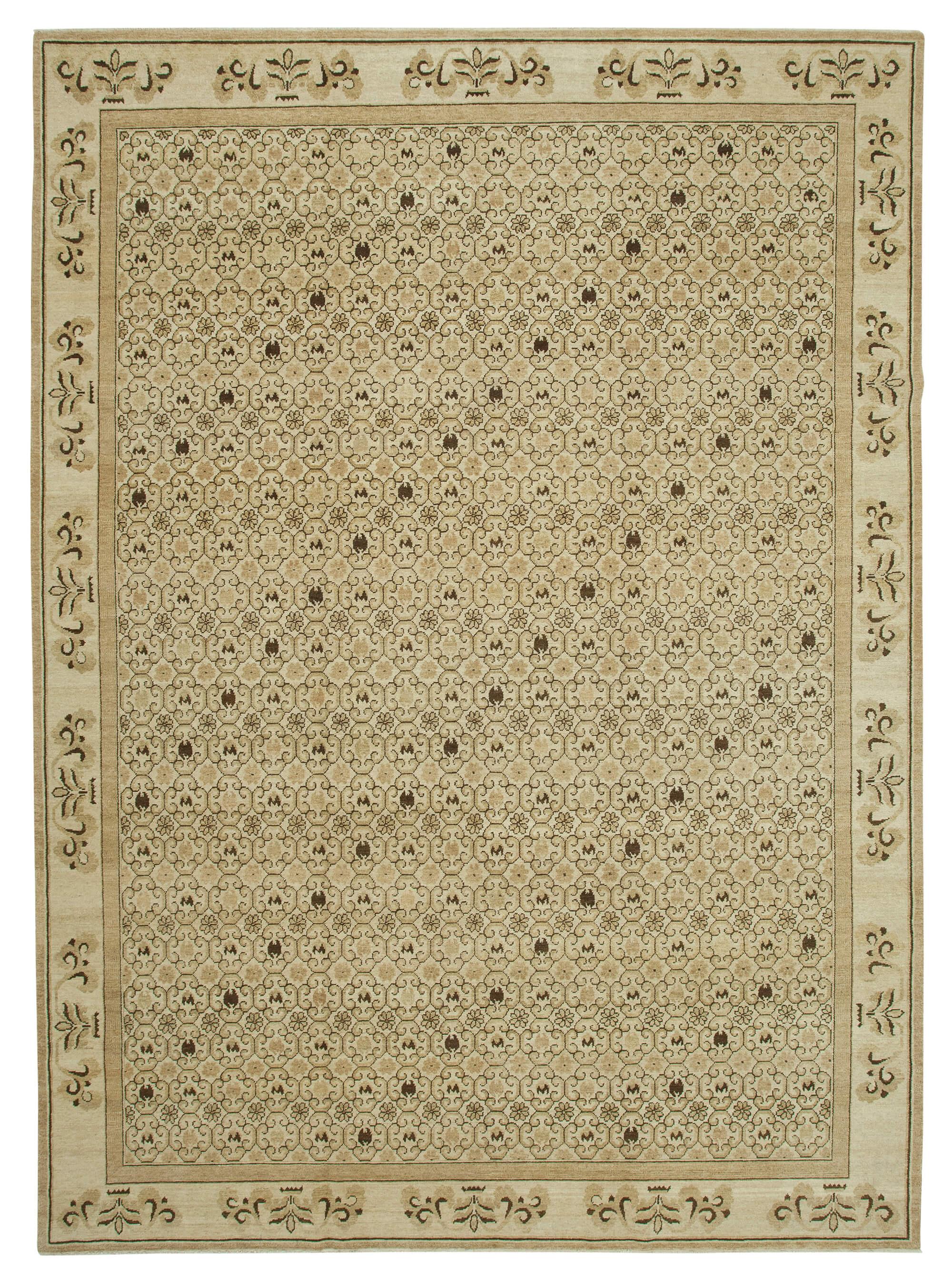 10 x 14 Beige Oushak Rug - 3370