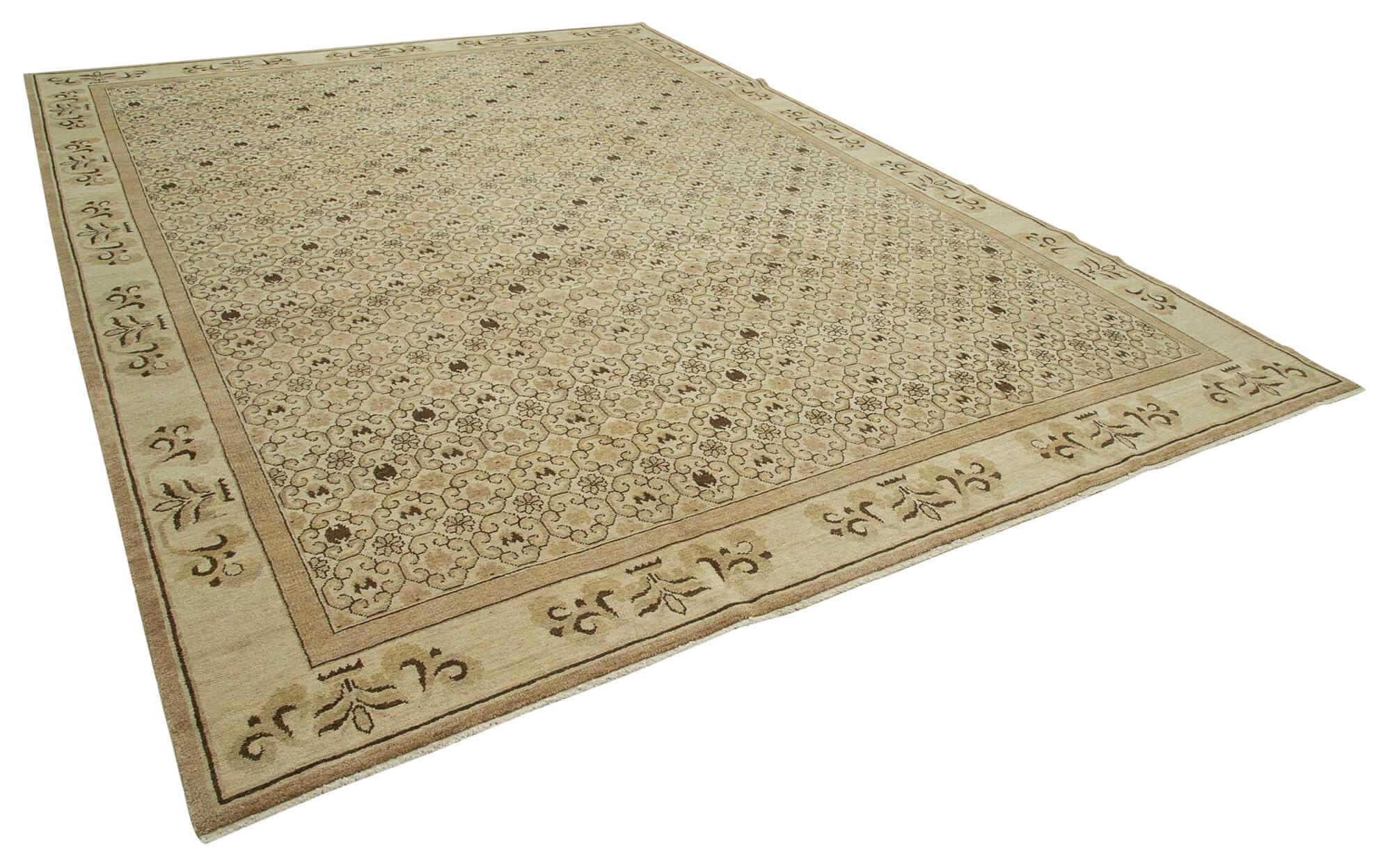 10 x 14 Beige Oushak Rug - 3370