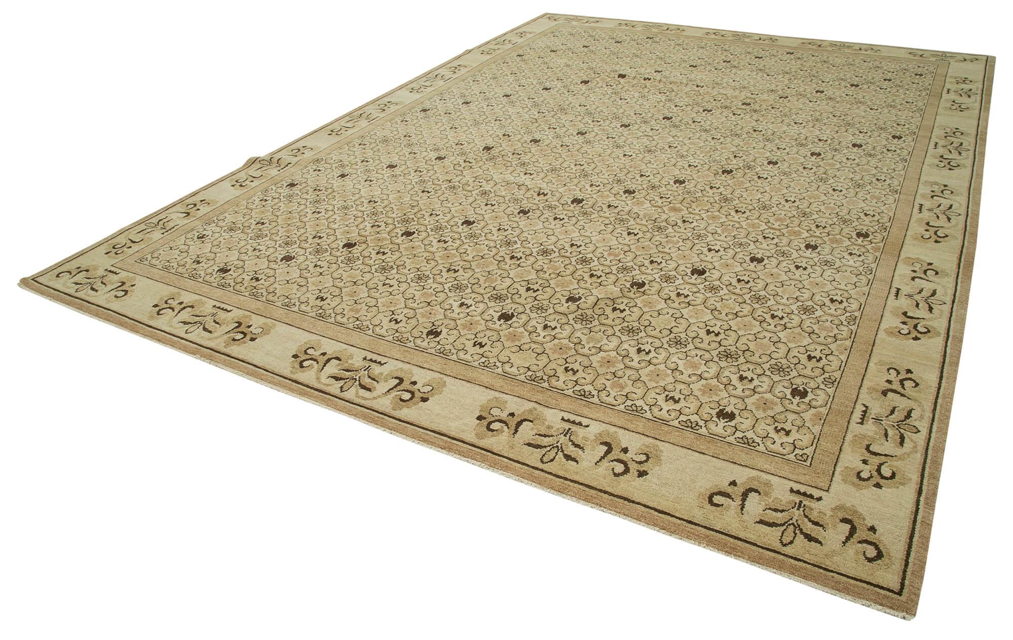 10 x 14 Beige Oushak Rug - 3370