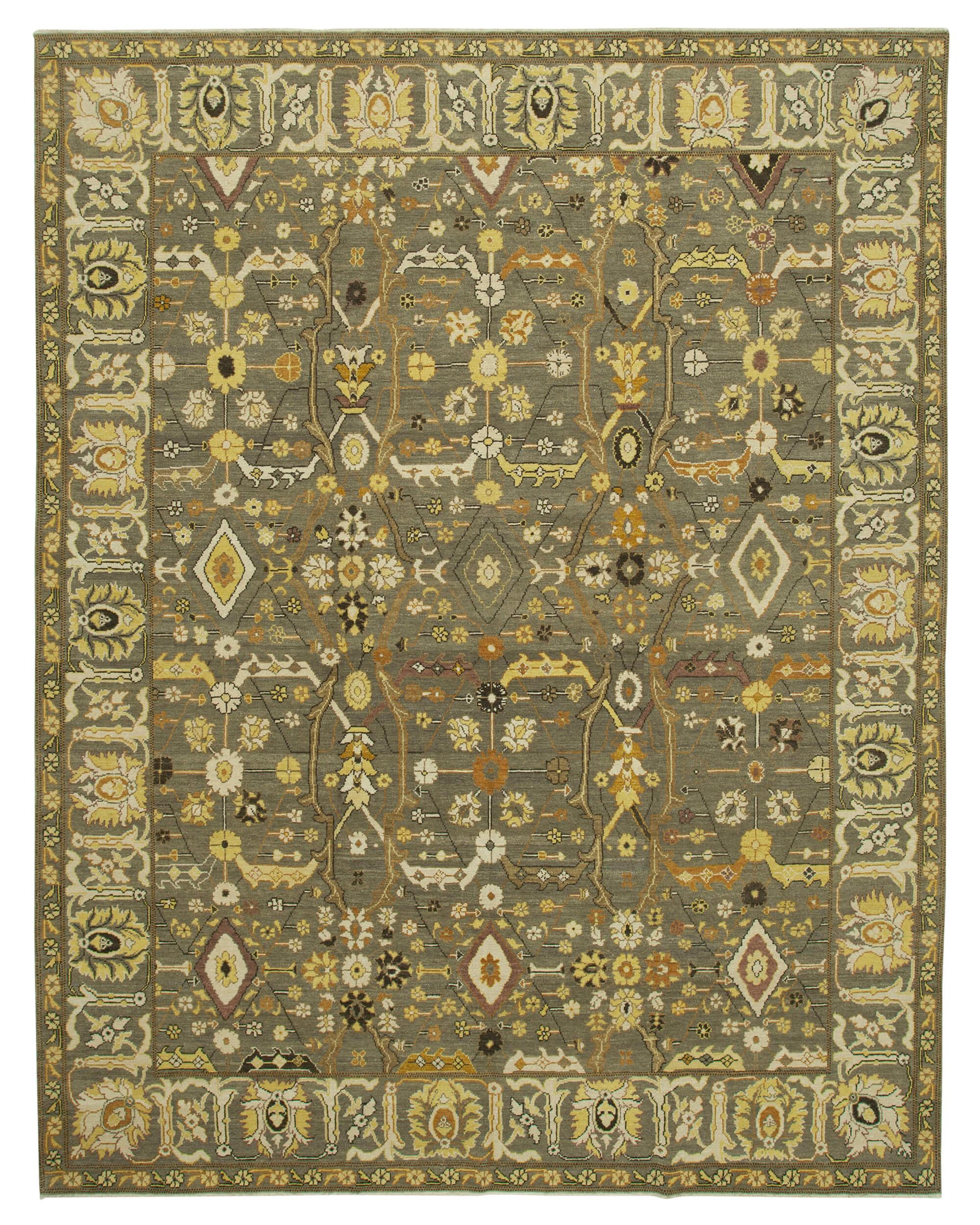 9 x 12 Brown Oushak Rug - 3371