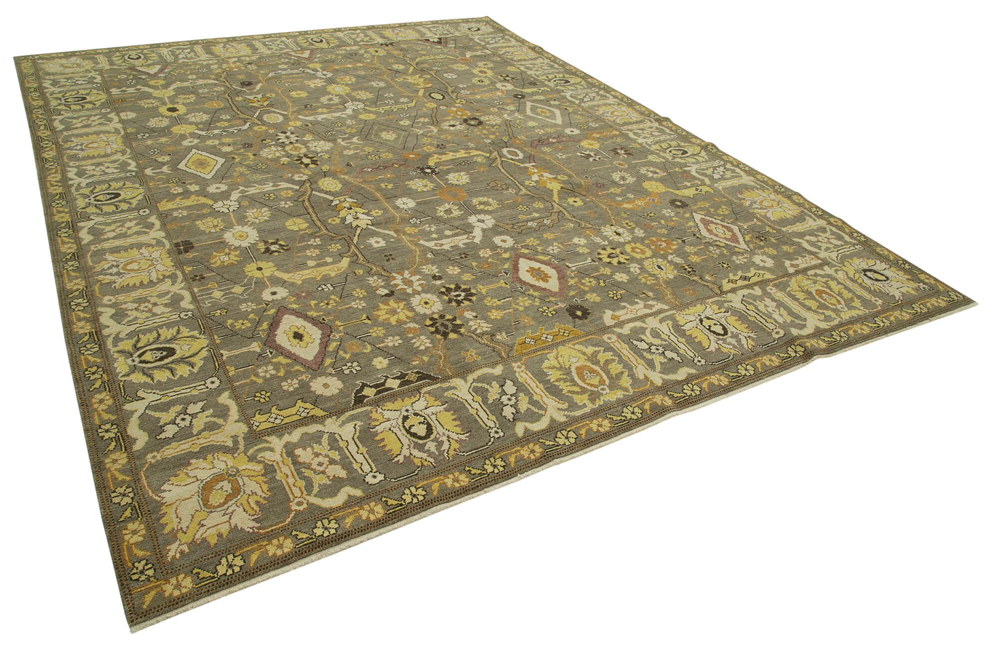 9 x 12 Brown Oushak Rug - 3371