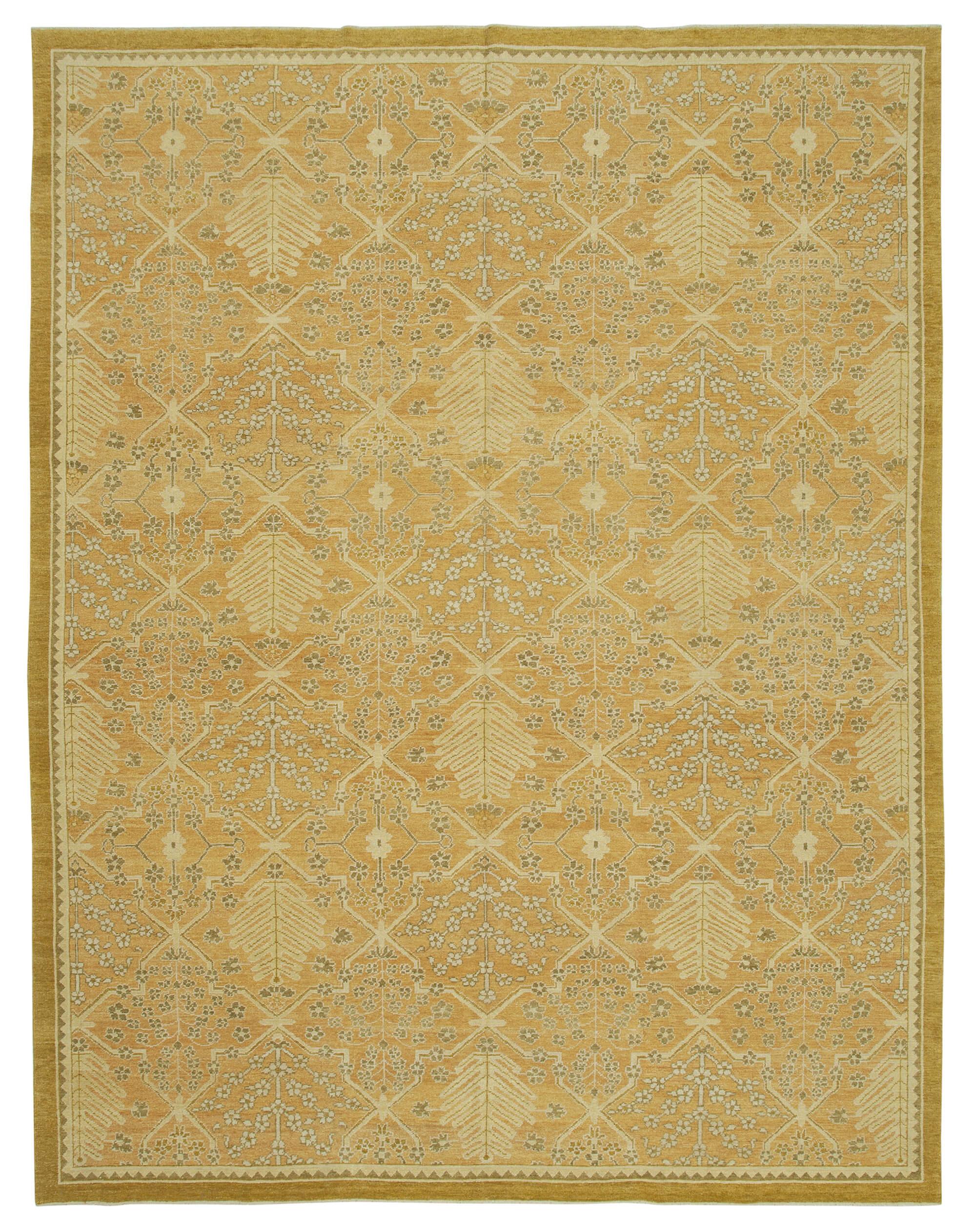 9 x 12 Beige Oushak Rug - 3373