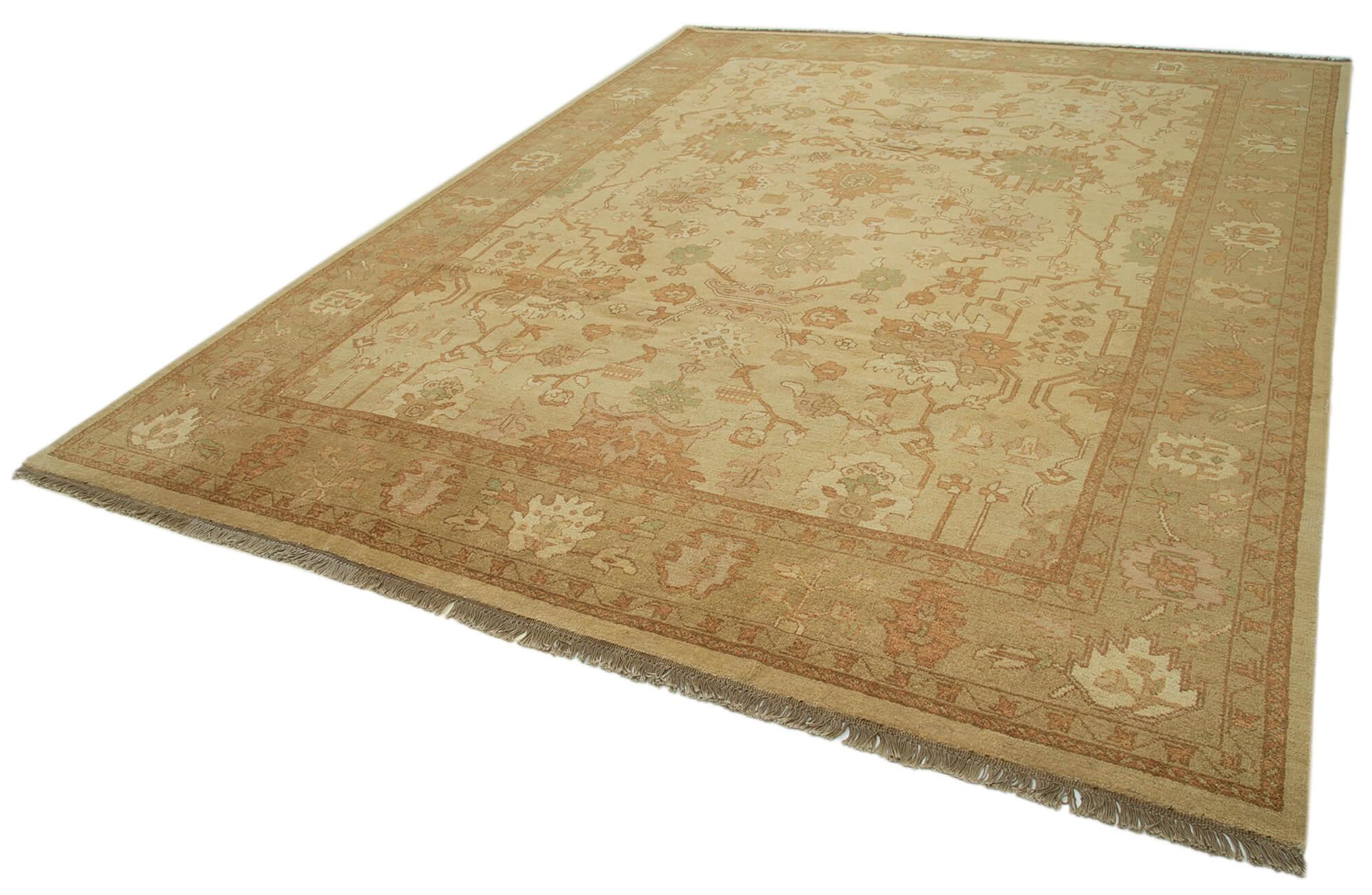 9 x 12 Beige Oushak Rug - 3377