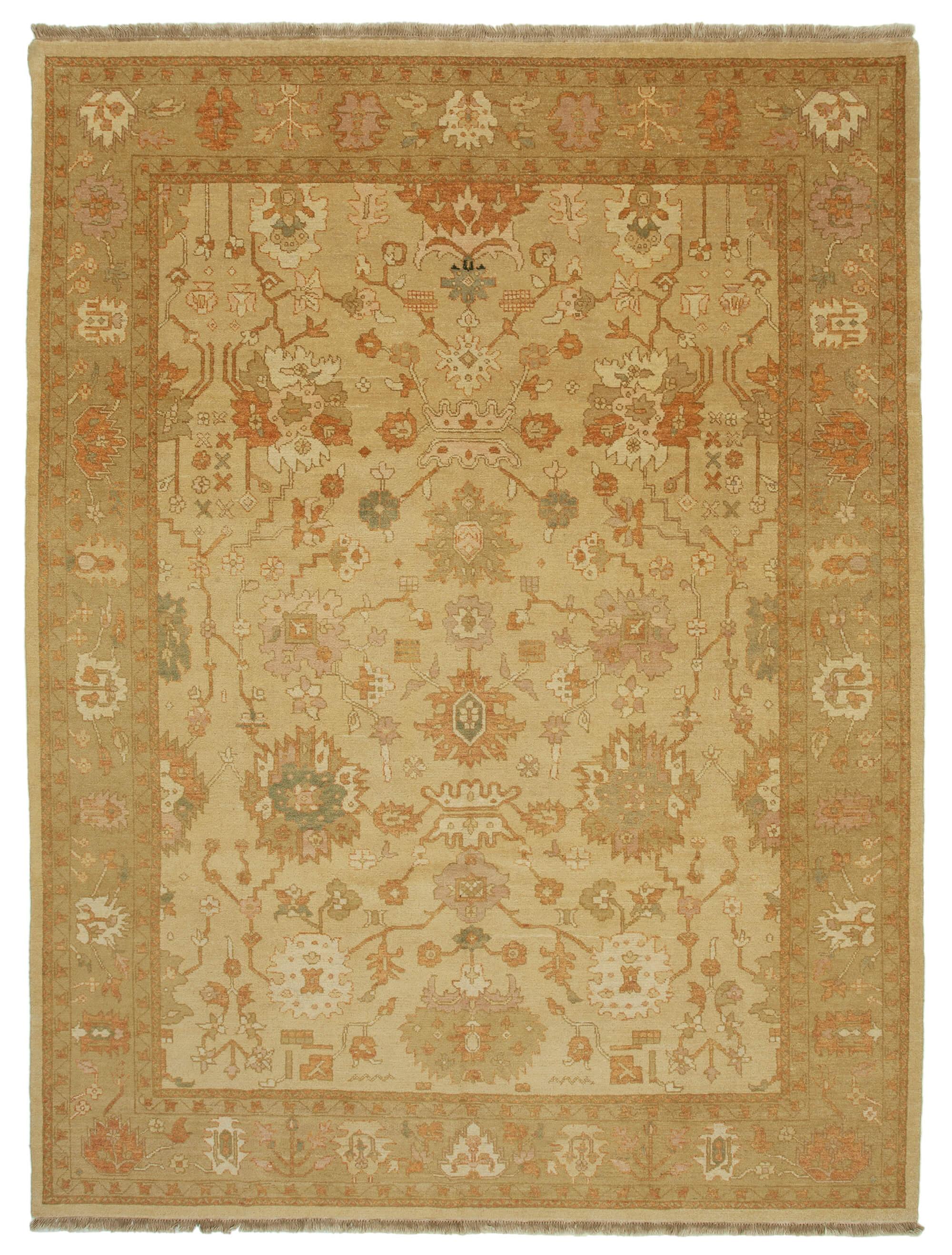 9 x 12 Beige Oushak Rug - 3378