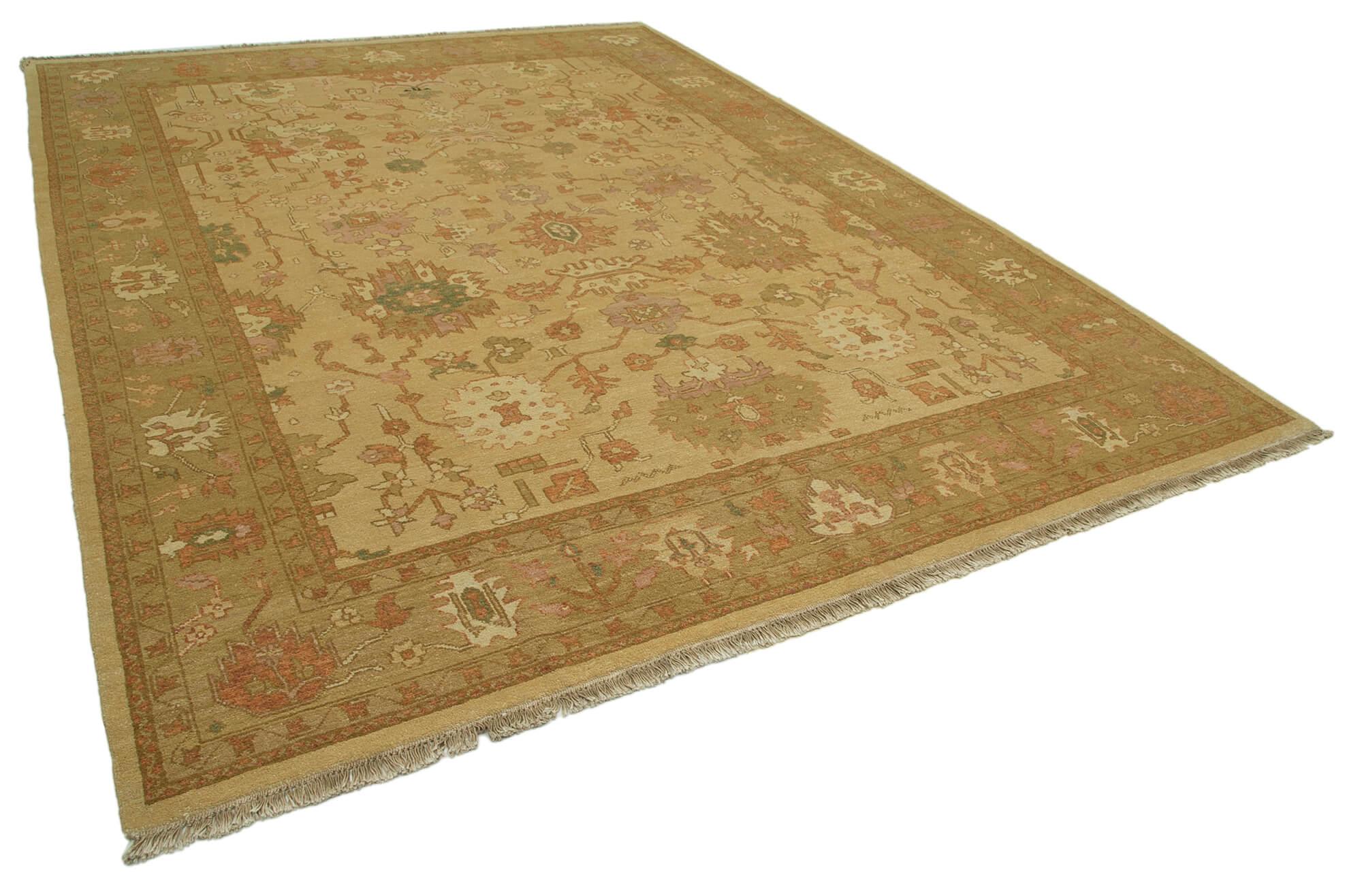 9 x 12 Beige Oushak Rug - 3378