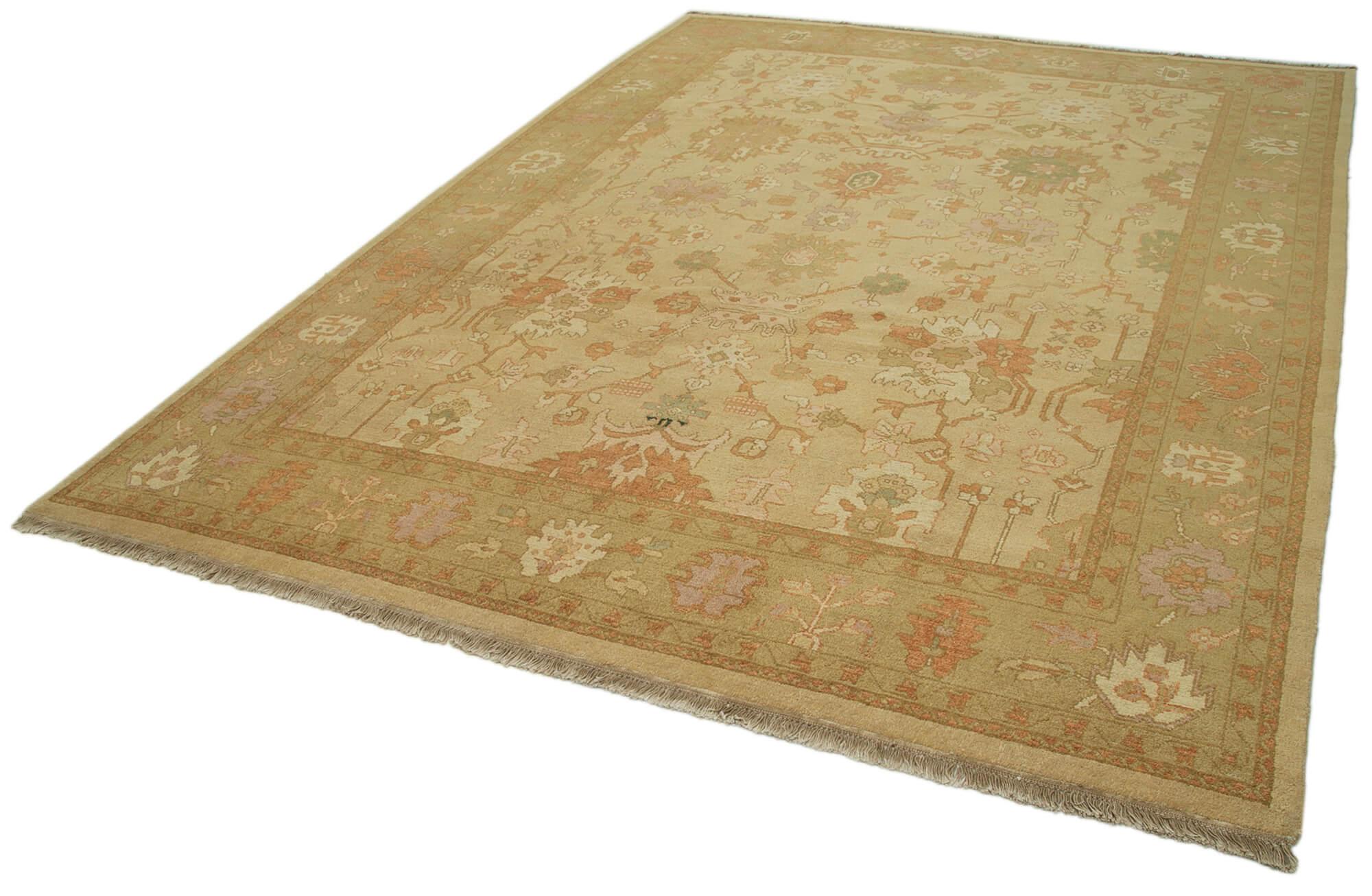 9 x 12 Beige Oushak Rug - 3378