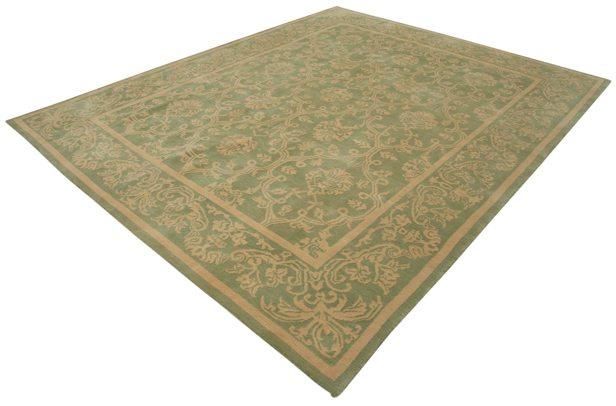 8 x 10 Green Oushak Rug - 3385