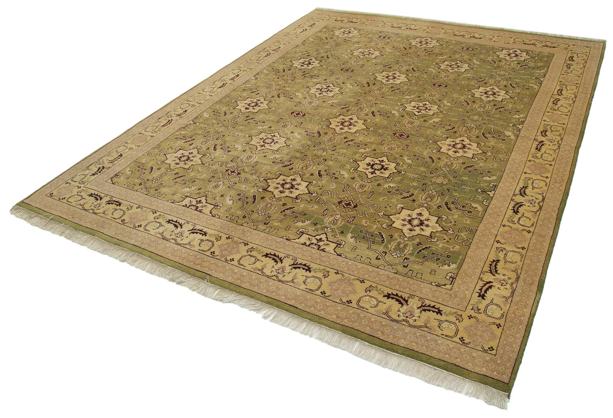 8 x 10 Green Oushak Rug - 3386