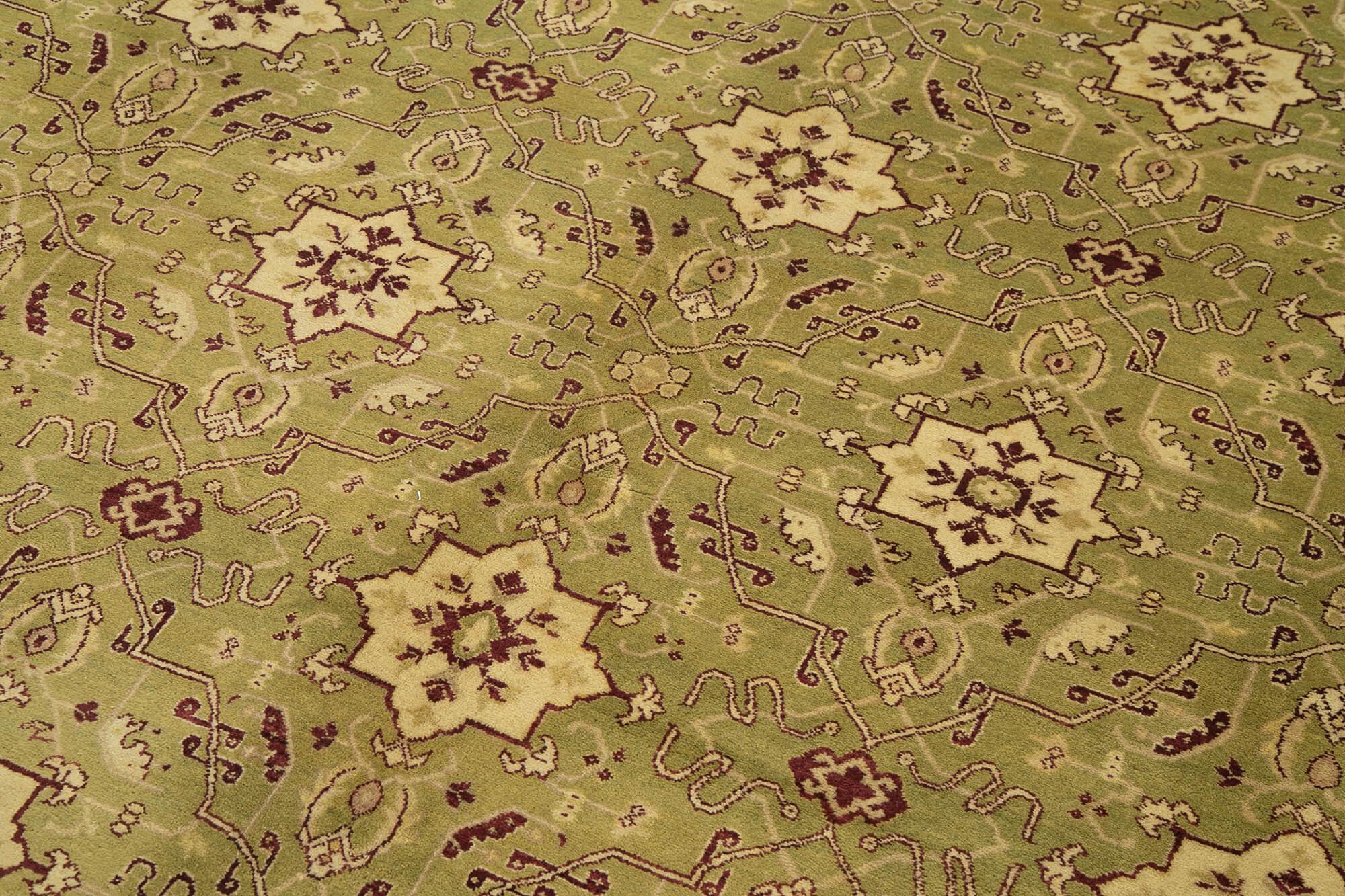 8 x 10 Green Oushak Rug - 3386