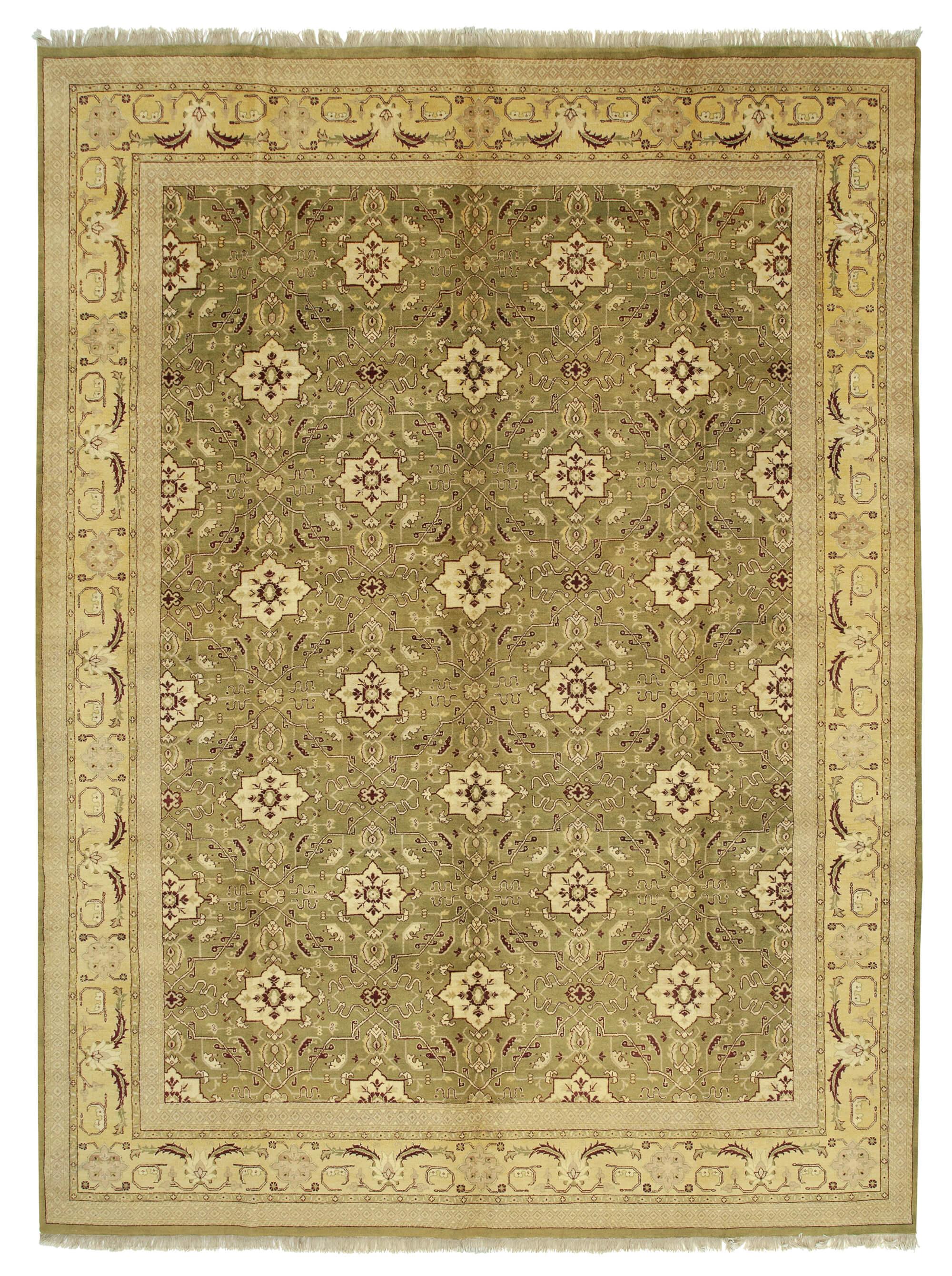 9 x 12 Green Oushak Rug - 3387