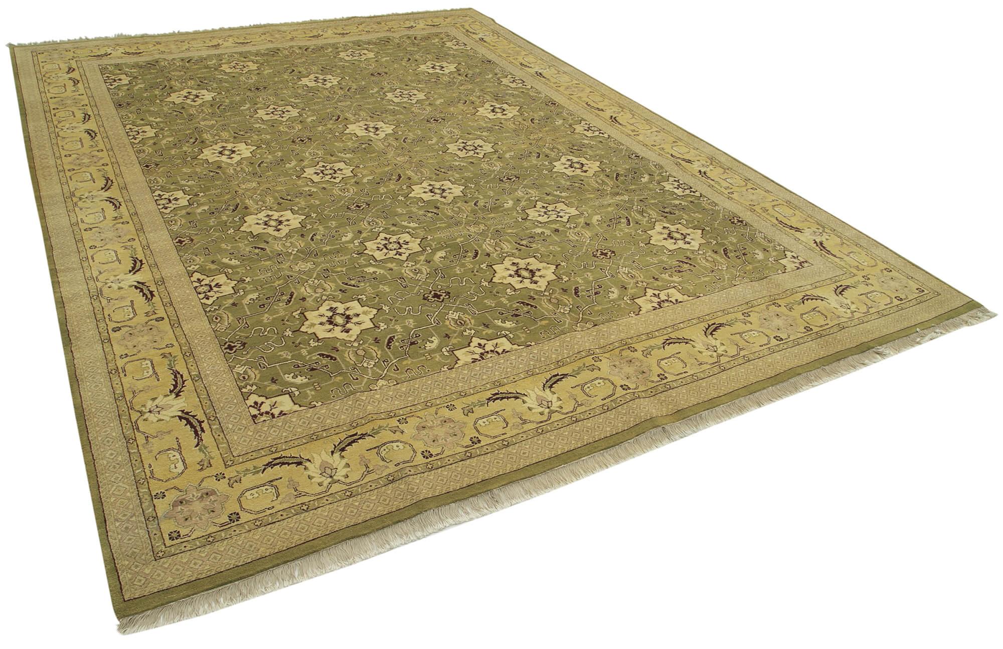 9 x 12 Green Oushak Rug - 3387