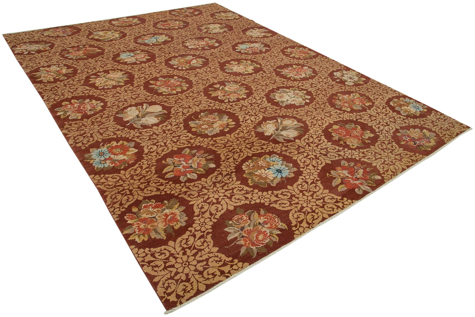 8 x 10 Red Oushak Rug - 3391