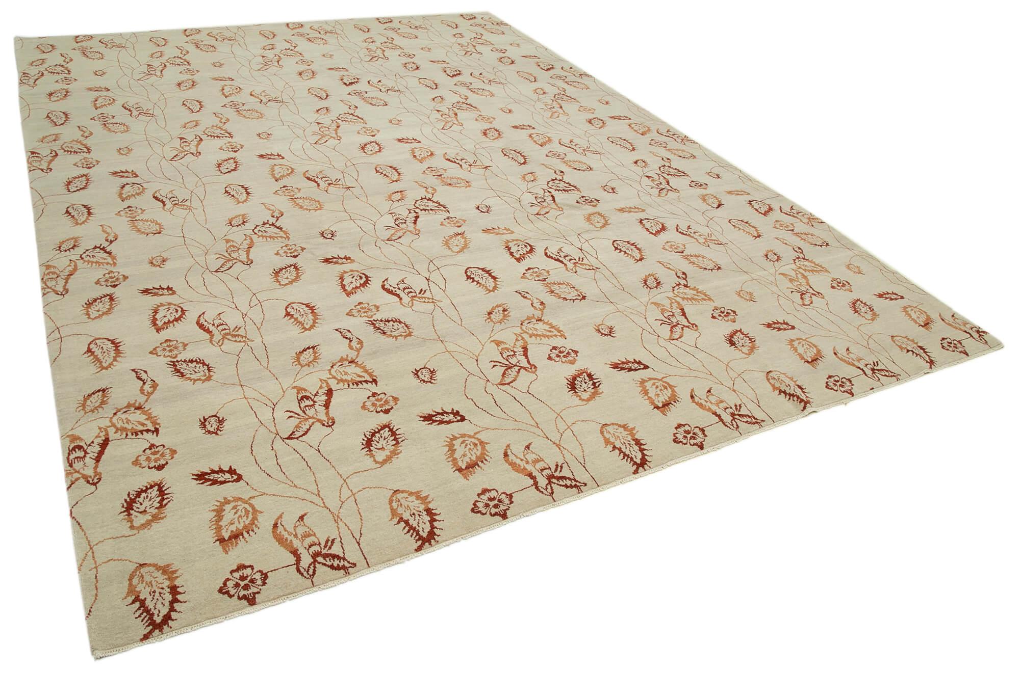 9 x 12 Beige Oushak Rug - 3394