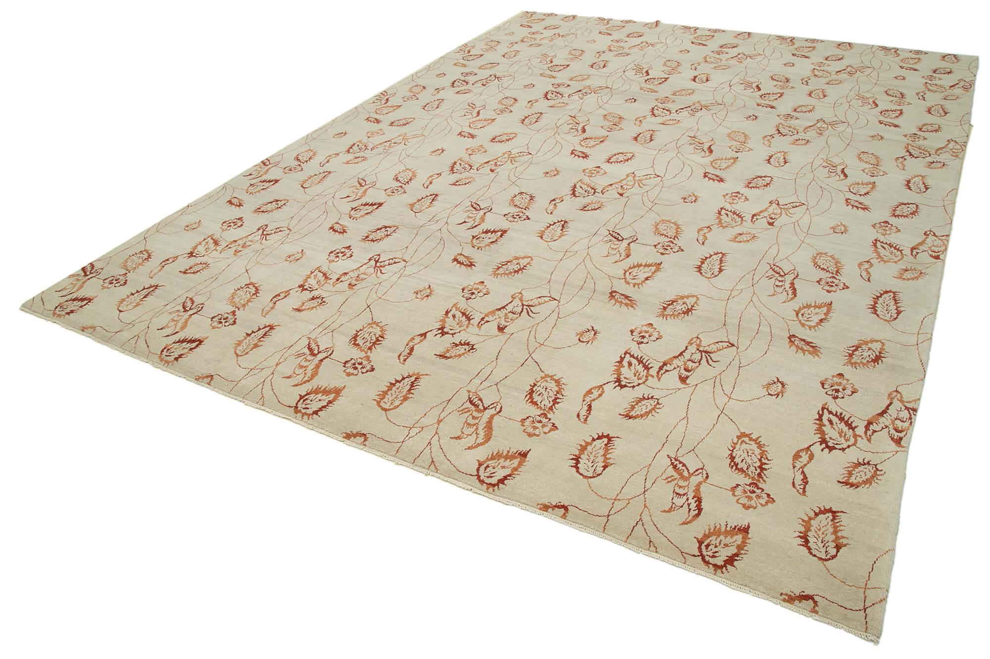 9 x 12 Beige Oushak Rug - 3394