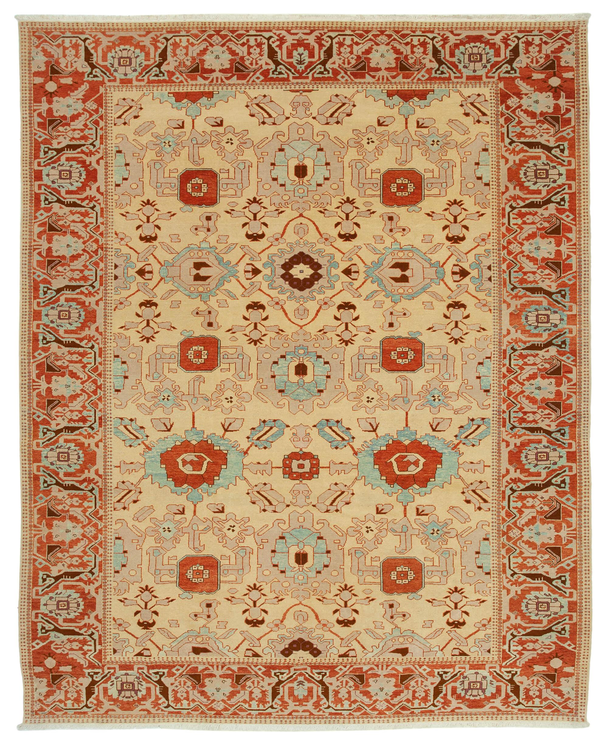 9 x 11 Beige Oushak Rug - 3395