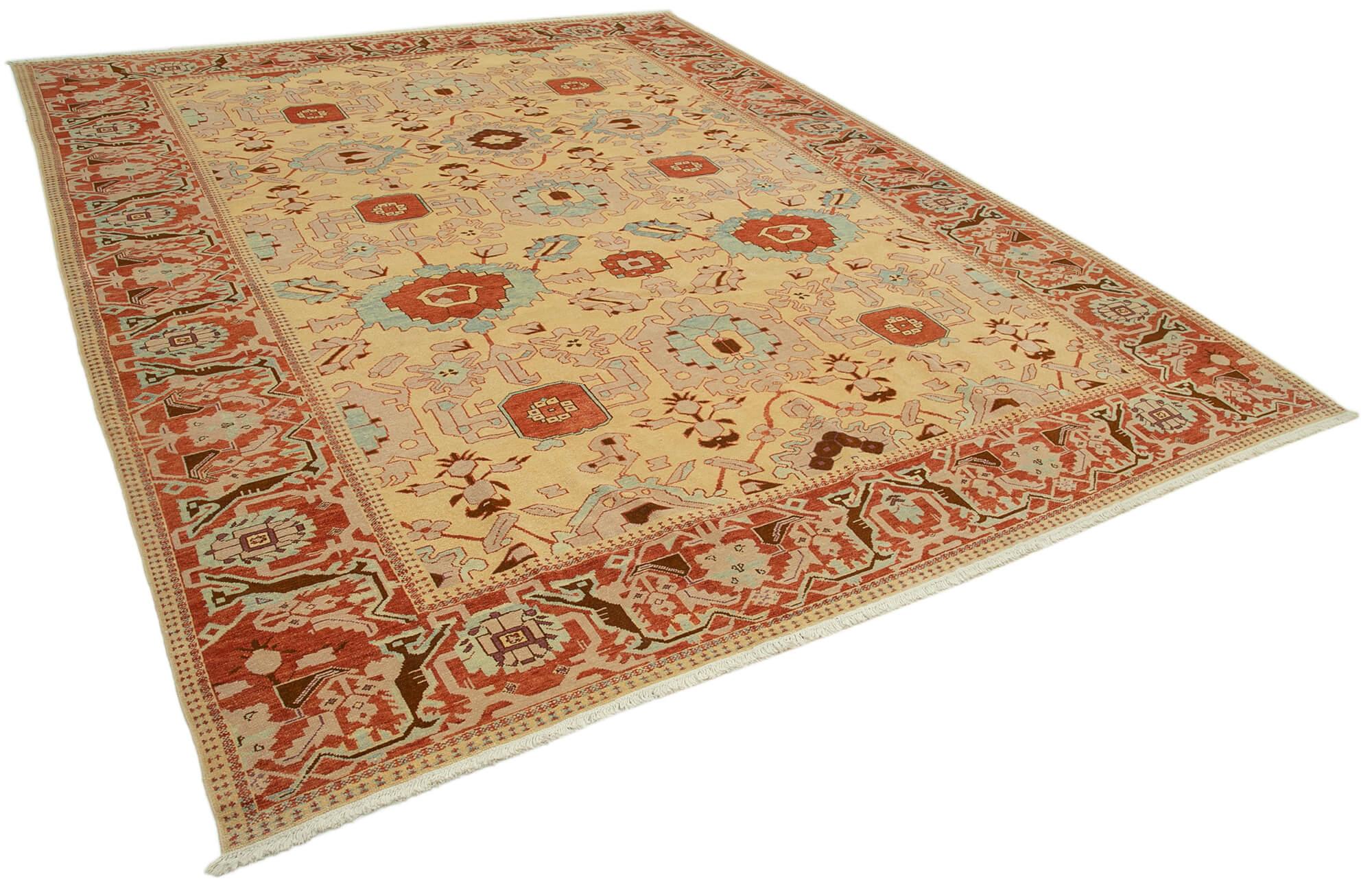 9 x 11 Beige Oushak Rug - 3395