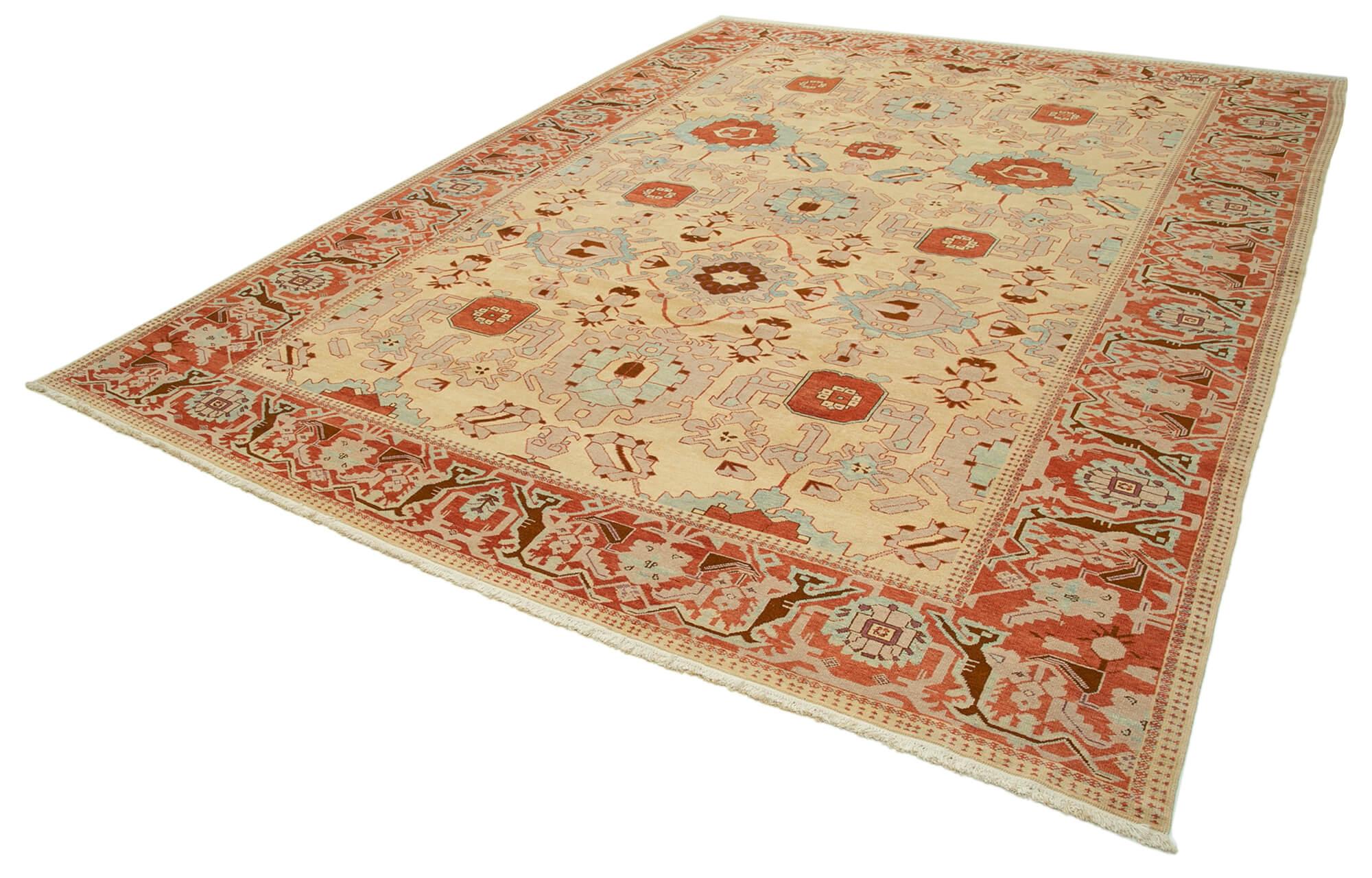 9 x 11 Beige Oushak Rug - 3395